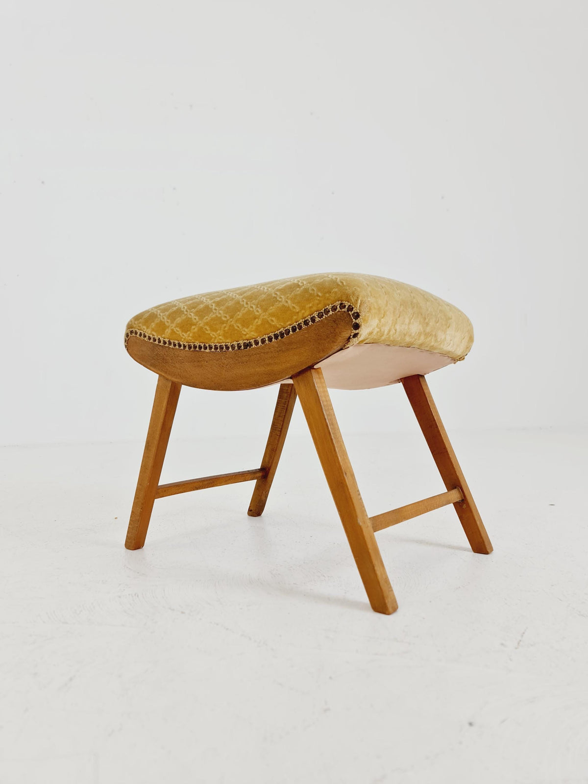 Mid century modern German ottoman/footstool make up stool from the 50s