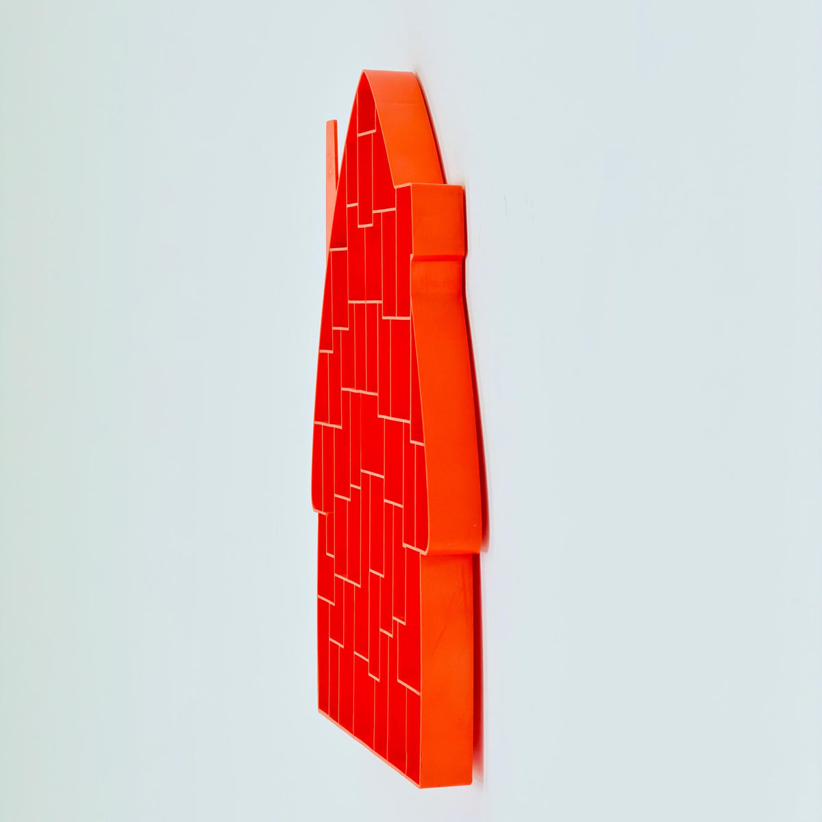 Mid century Spaceage Bullyland Smurf House Display Case, Orange Space Age Wall Tray, PEYO Smurfs, West Germany 1970s