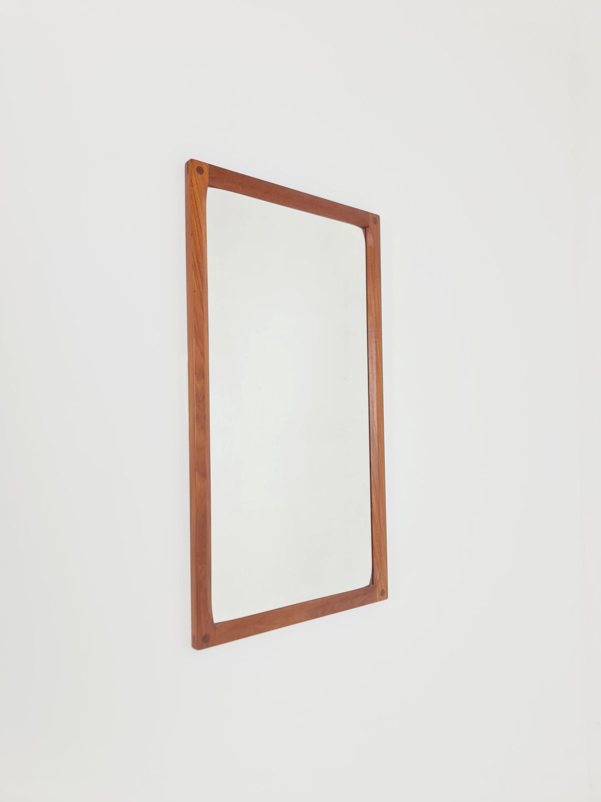 Teak Danish mid-century Modern wall-mounted mirror By Aksel Kjersgaard , 1960s