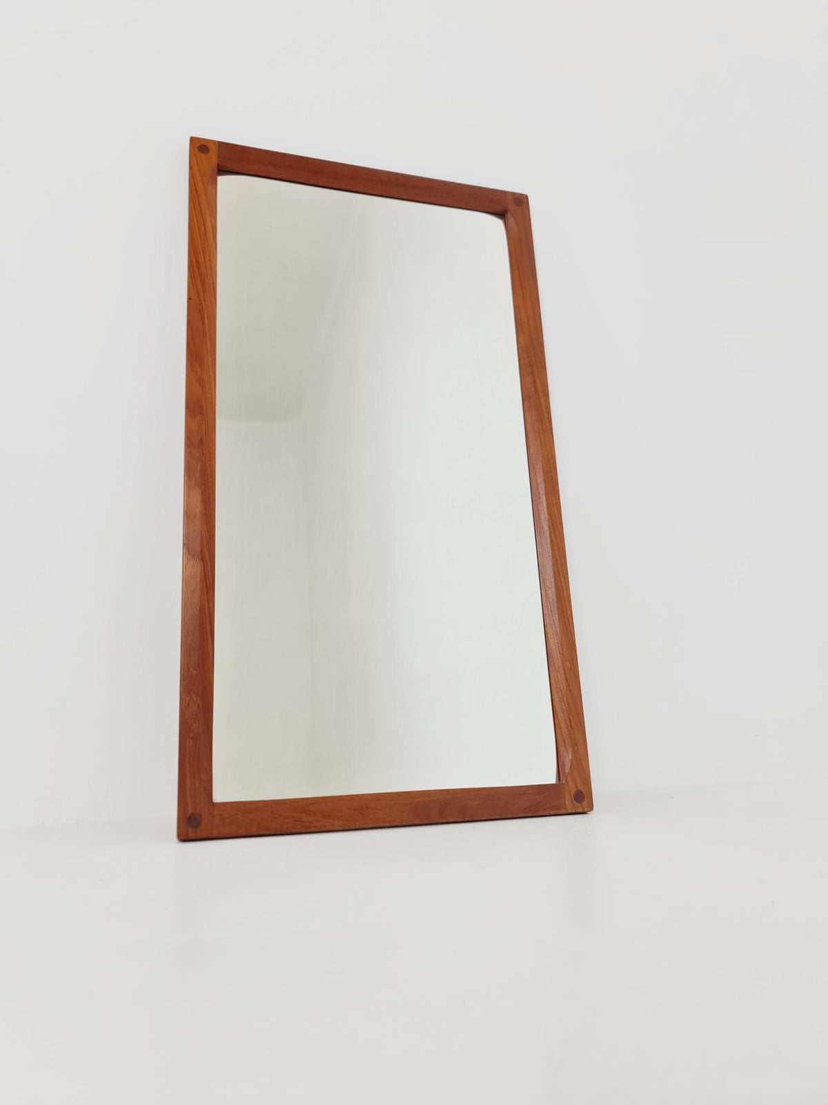 Teak Danish mid-century Modern wall-mounted mirror By Aksel Kjersgaard , 1960s