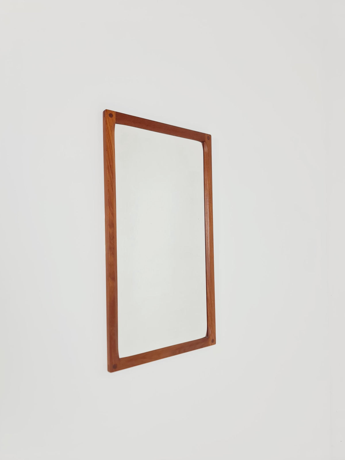 Teak Danish mid-century Modern wall-mounted mirror By Aksel Kjersgaard , 1960s