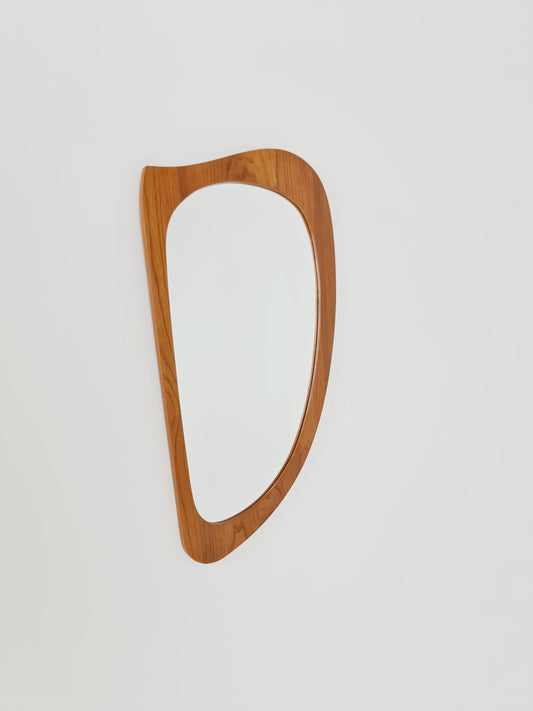 Mid Century asymmetric dansih Original kidney wall mirror from the 60s Rockabilly