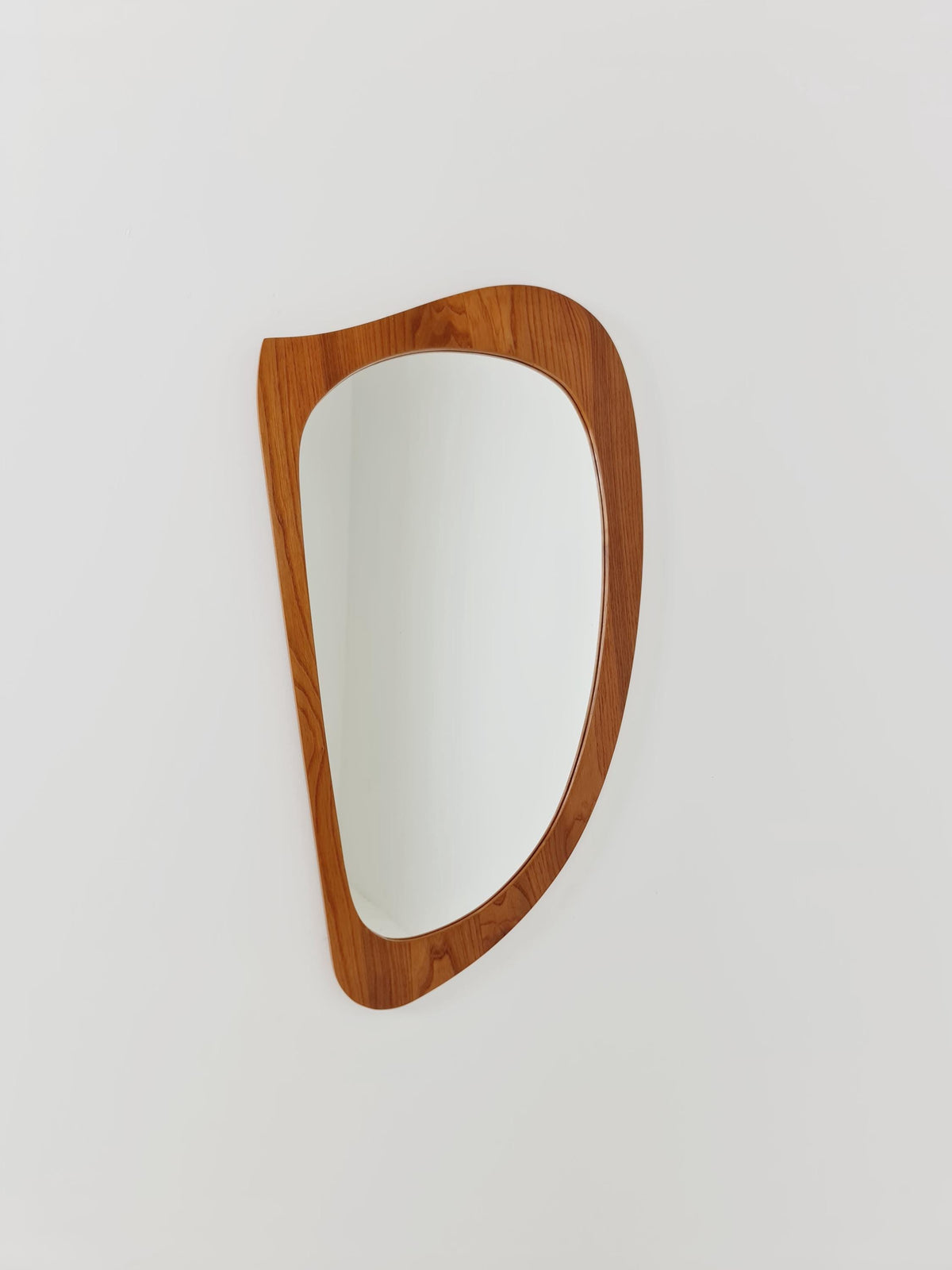 Mid Century asymmetric dansih Original kidney wall mirror from the 60s Rockabilly