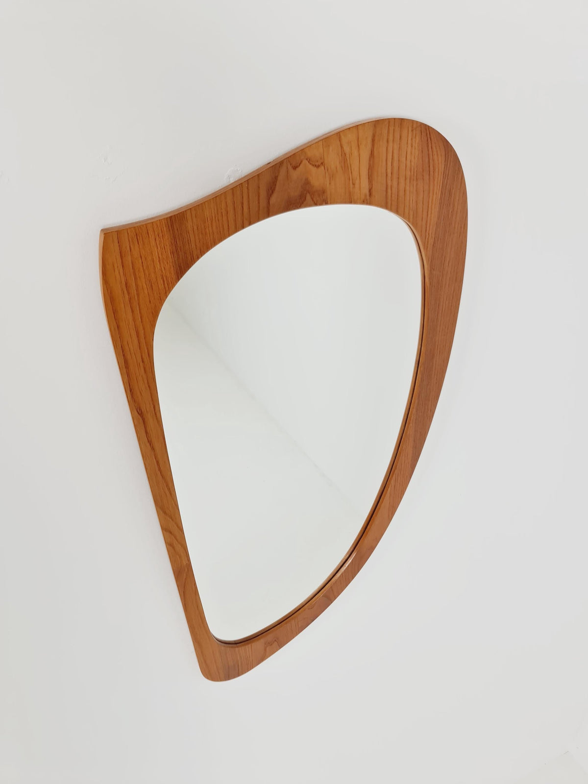 Mid Century asymmetric dansih Original kidney wall mirror from the 60s Rockabilly
