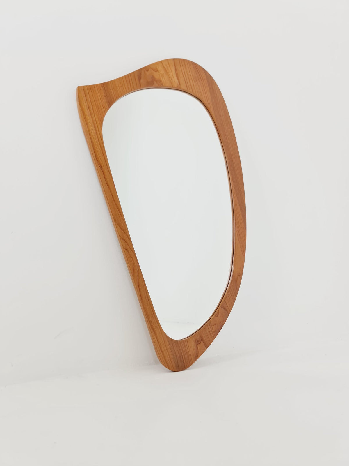 Mid Century asymmetric dansih Original kidney wall mirror from the 60s Rockabilly