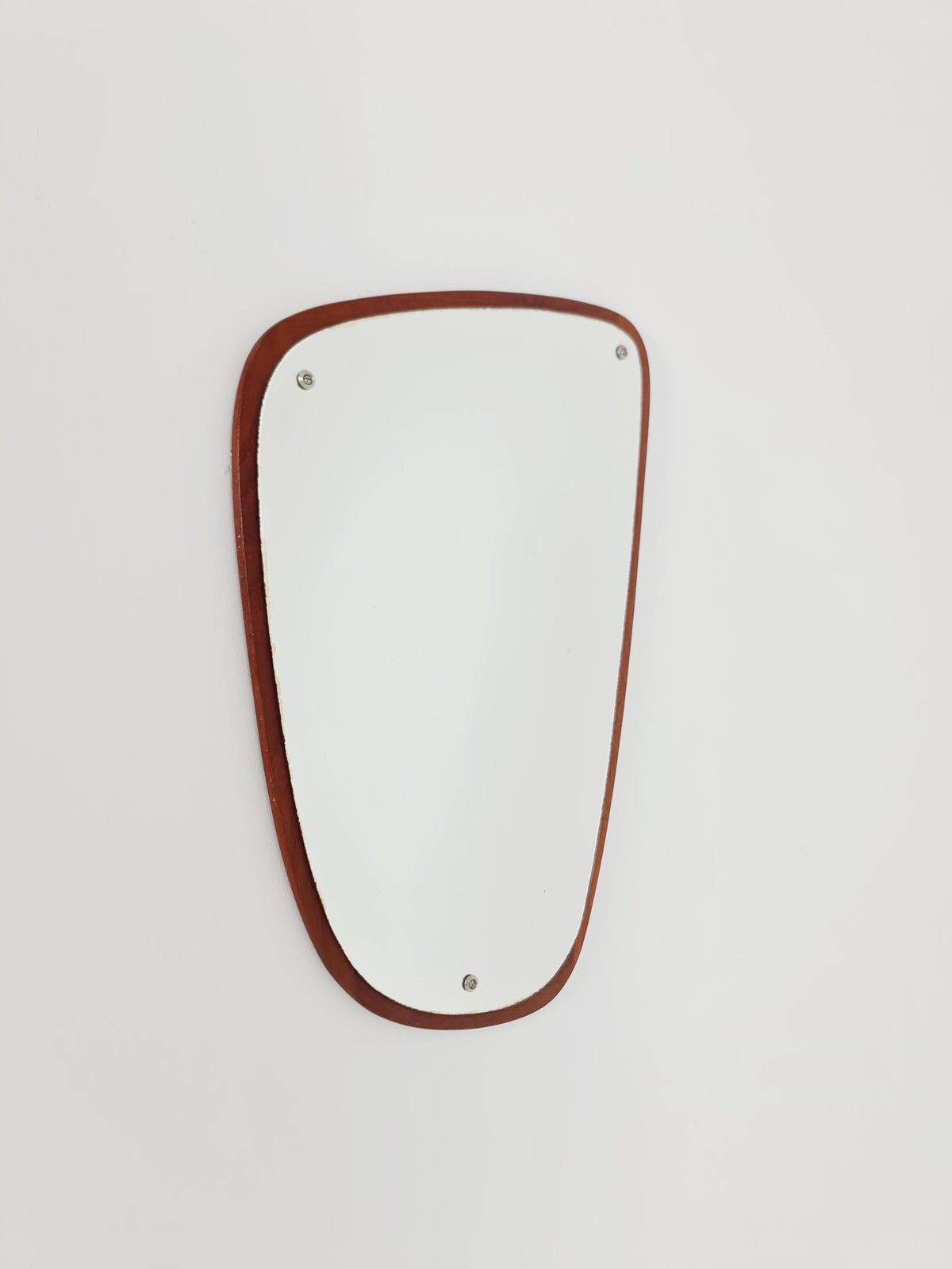 Mid Century asymmetric dansih Original kidney wall mirror from the 60s Rockabilly