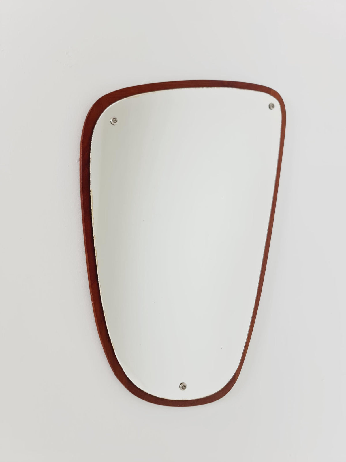 Mid Century asymmetric dansih Original kidney wall mirror from the 60s Rockabilly
