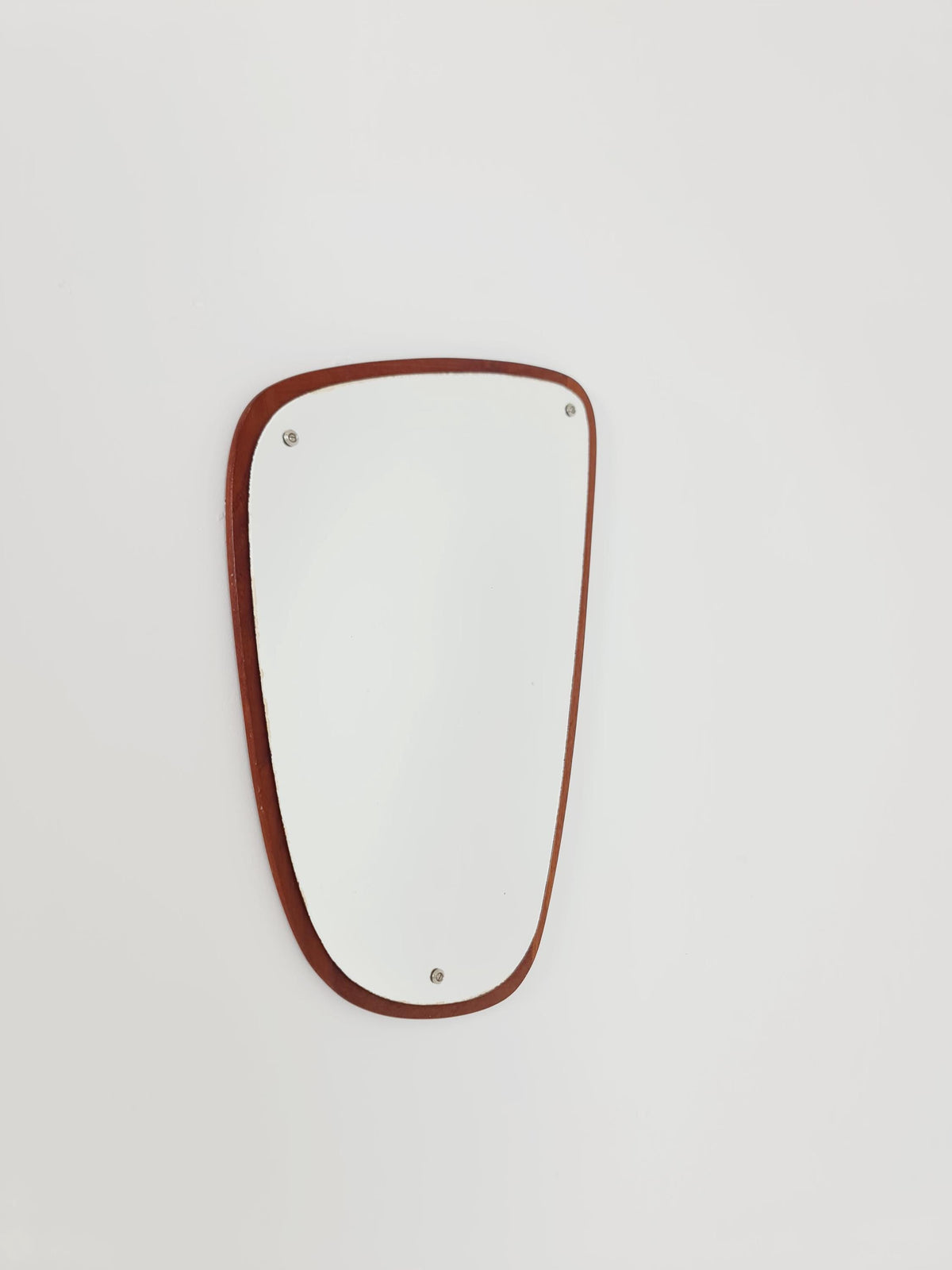 Mid Century asymmetric dansih Original kidney wall mirror from the 60s Rockabilly