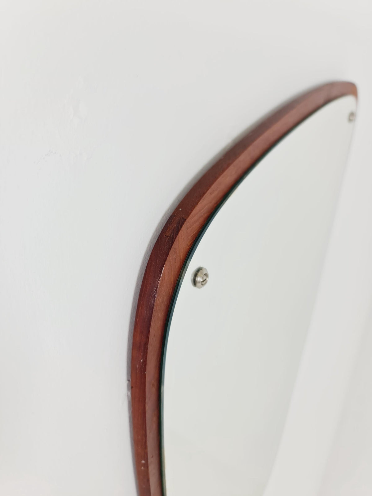 Mid Century asymmetric dansih Original kidney wall mirror from the 60s Rockabilly