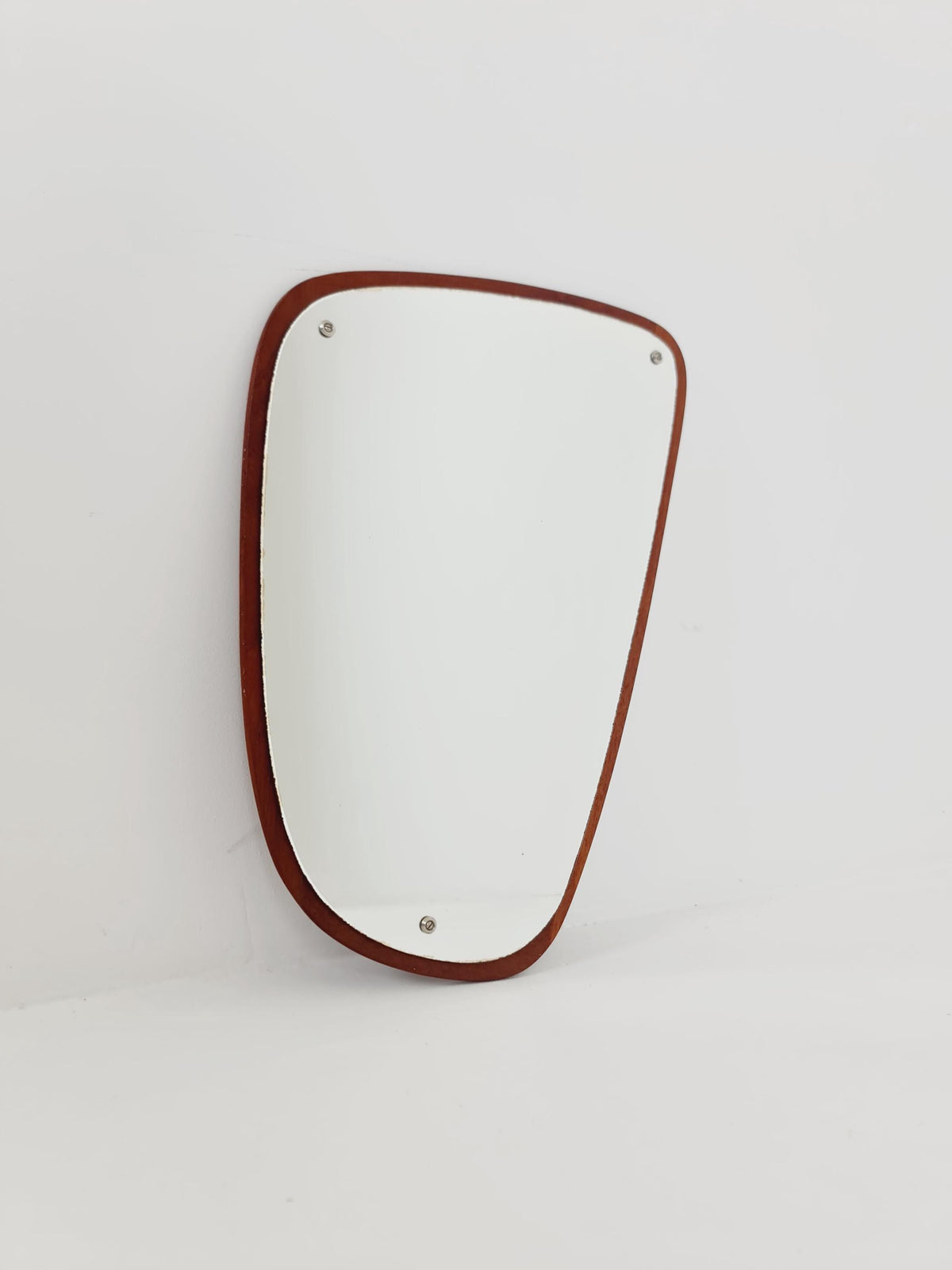 Mid Century asymmetric dansih Original kidney wall mirror from the 60s Rockabilly