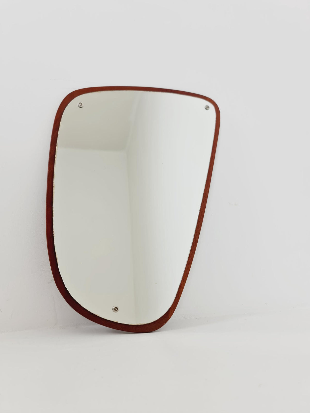 Mid Century asymmetric dansih Original kidney wall mirror from the 60s Rockabilly