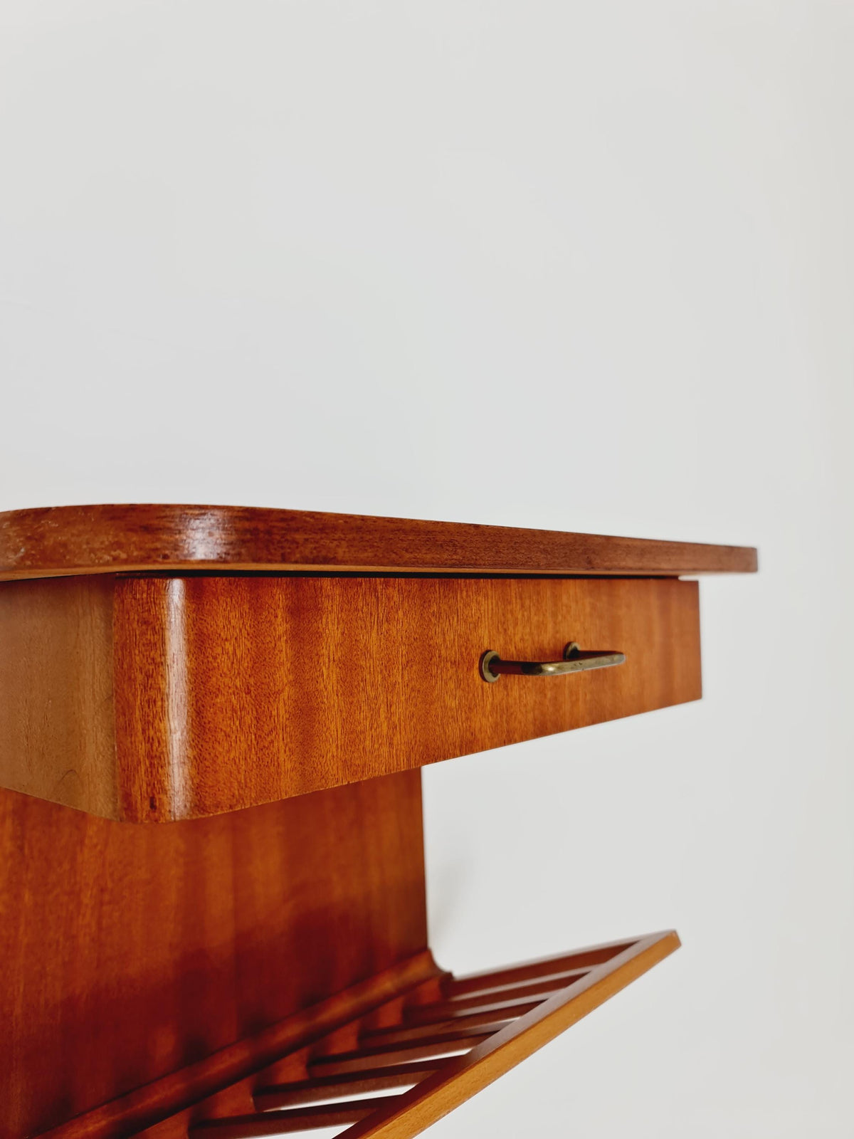 Rare pair of small Danish Mahogany floating nightstands, 1960s