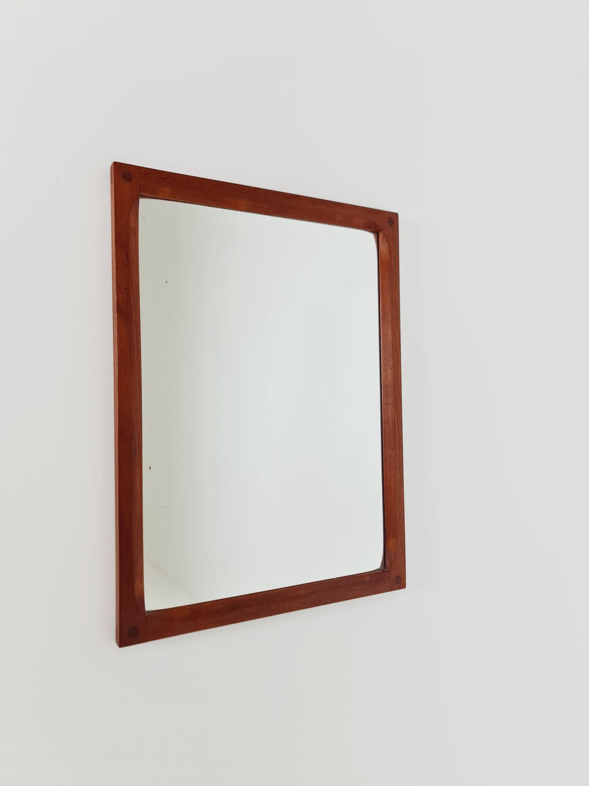 Teak Danish mid-century Modern wall-mounted mirror By Aksel Kjersgaard , 1960s