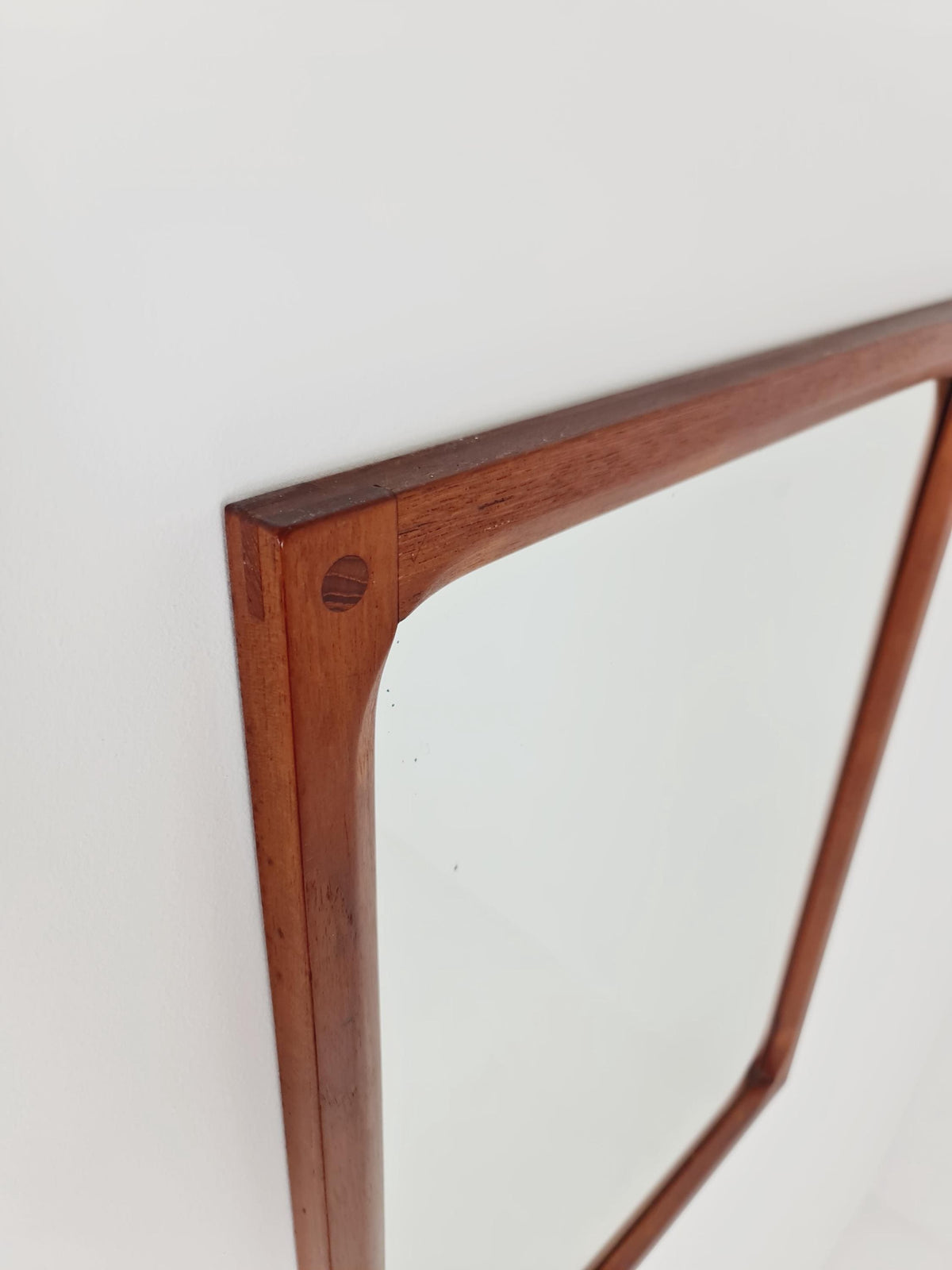 Teak Danish mid-century Modern wall-mounted mirror By Aksel Kjersgaard , 1960s