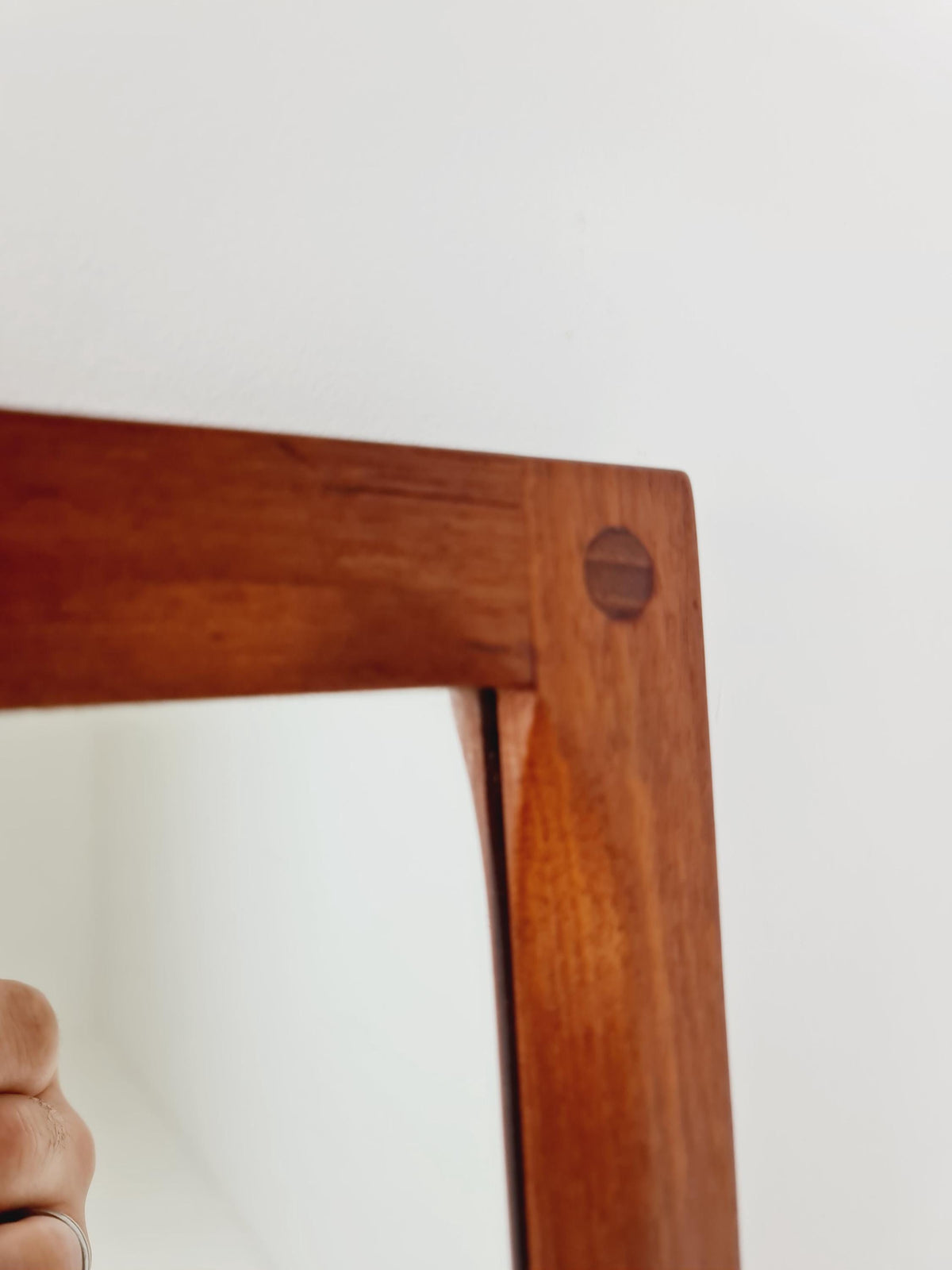 Teak Danish mid-century Modern wall-mounted mirror By Aksel Kjersgaard , 1960s