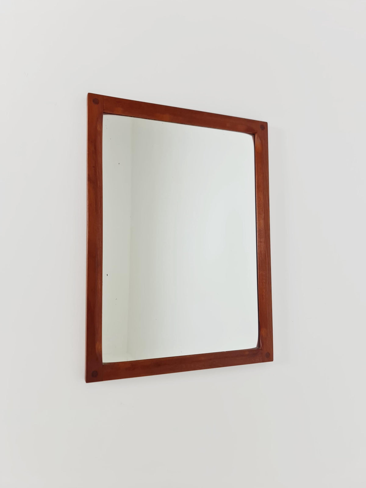 Teak Danish mid-century Modern wall-mounted mirror By Aksel Kjersgaard , 1960s
