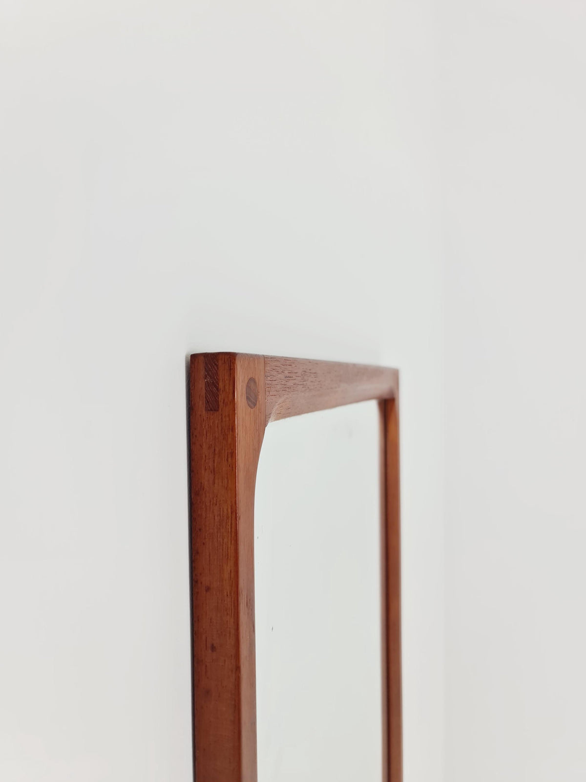 Teak Danish mid-century Modern wall-mounted mirror By Aksel Kjersgaard , 1960s