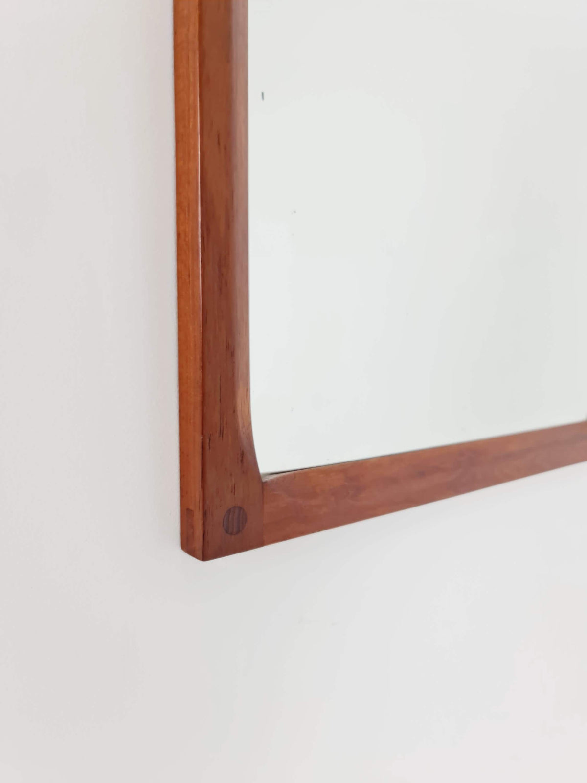 Teak Danish mid-century Modern wall-mounted mirror By Aksel Kjersgaard , 1960s
