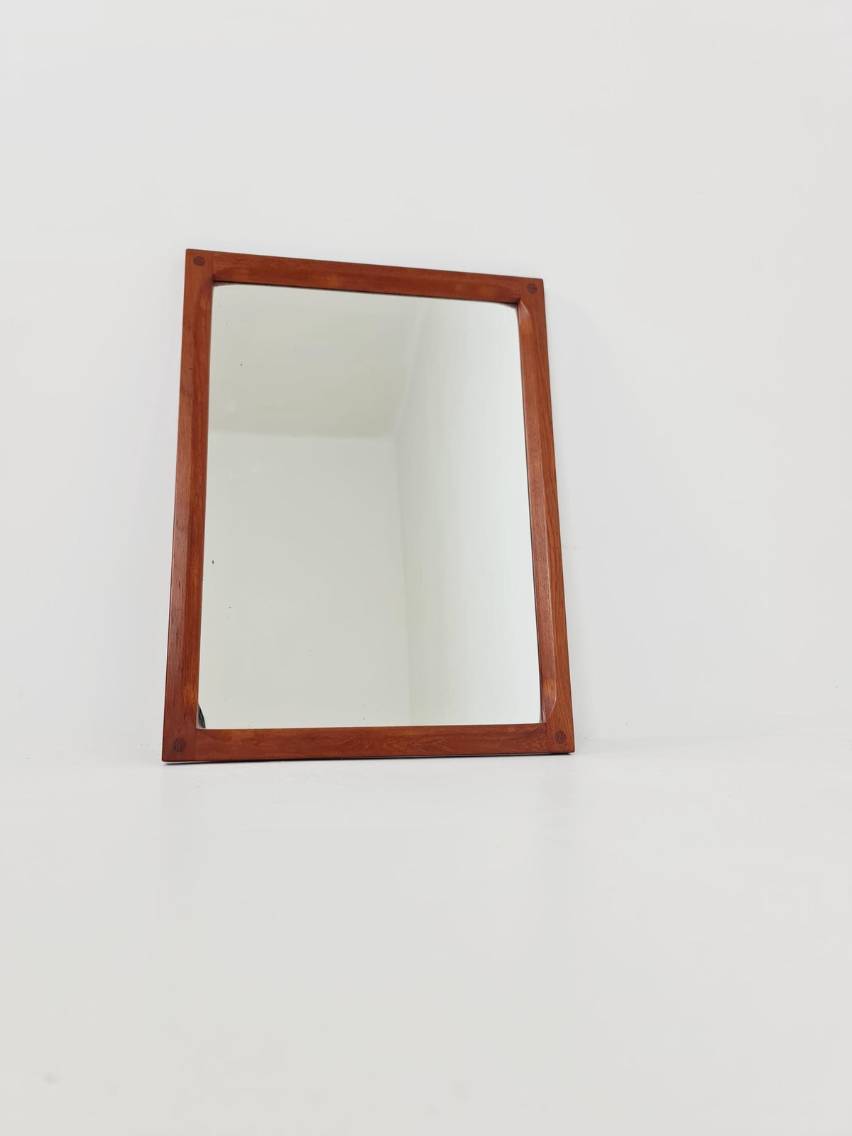 Teak Danish mid-century Modern wall-mounted mirror By Aksel Kjersgaard , 1960s