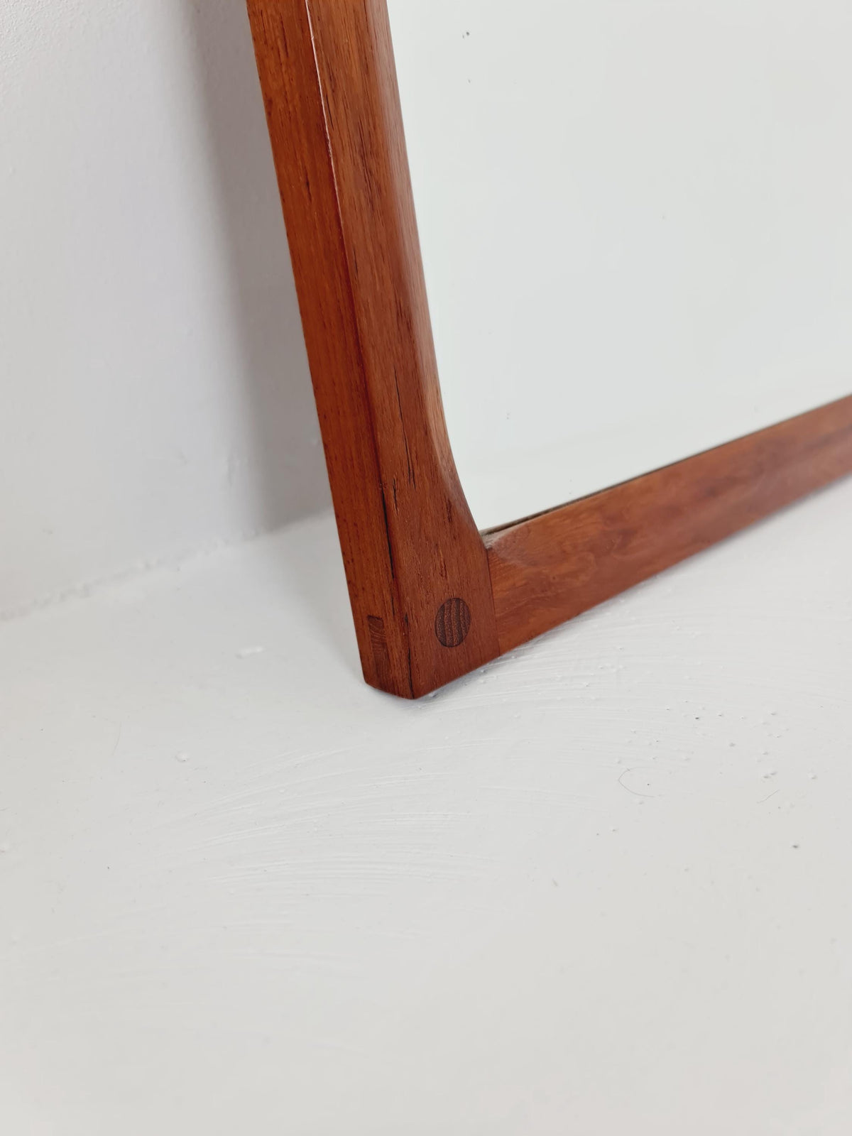 Teak Danish mid-century Modern wall-mounted mirror By Aksel Kjersgaard , 1960s