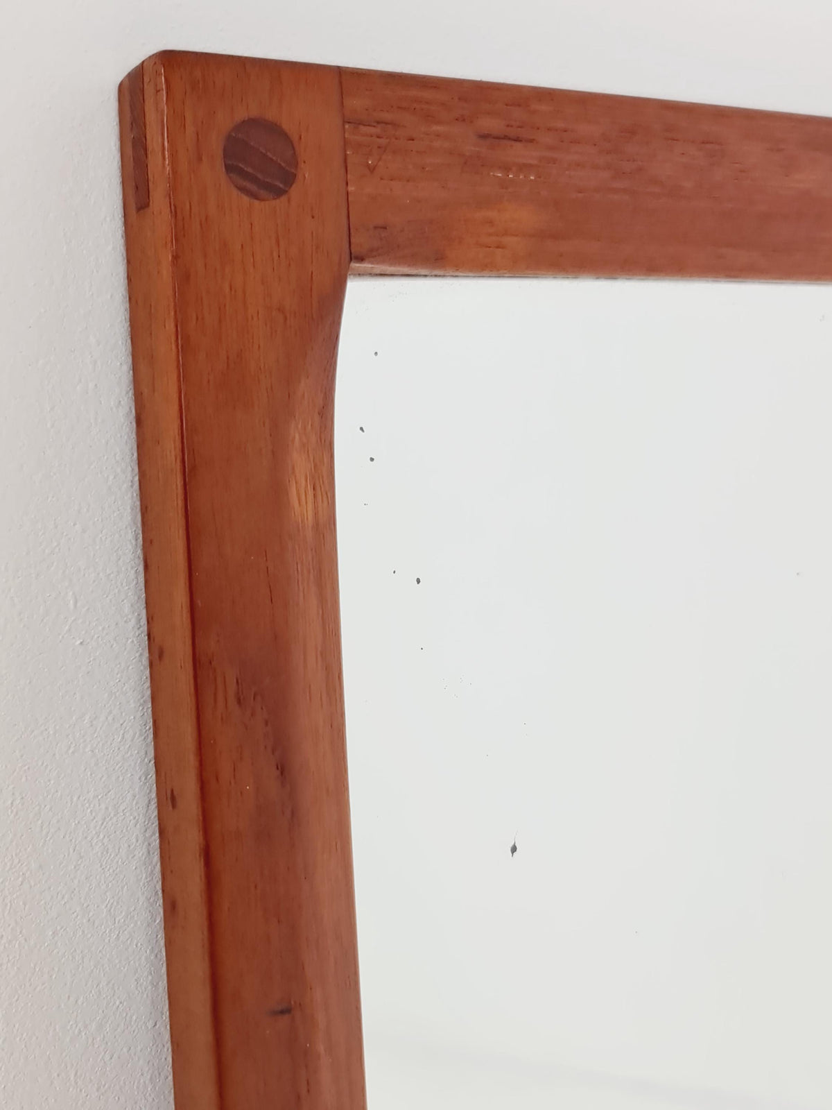 Teak Danish mid-century Modern wall-mounted mirror By Aksel Kjersgaard , 1960s