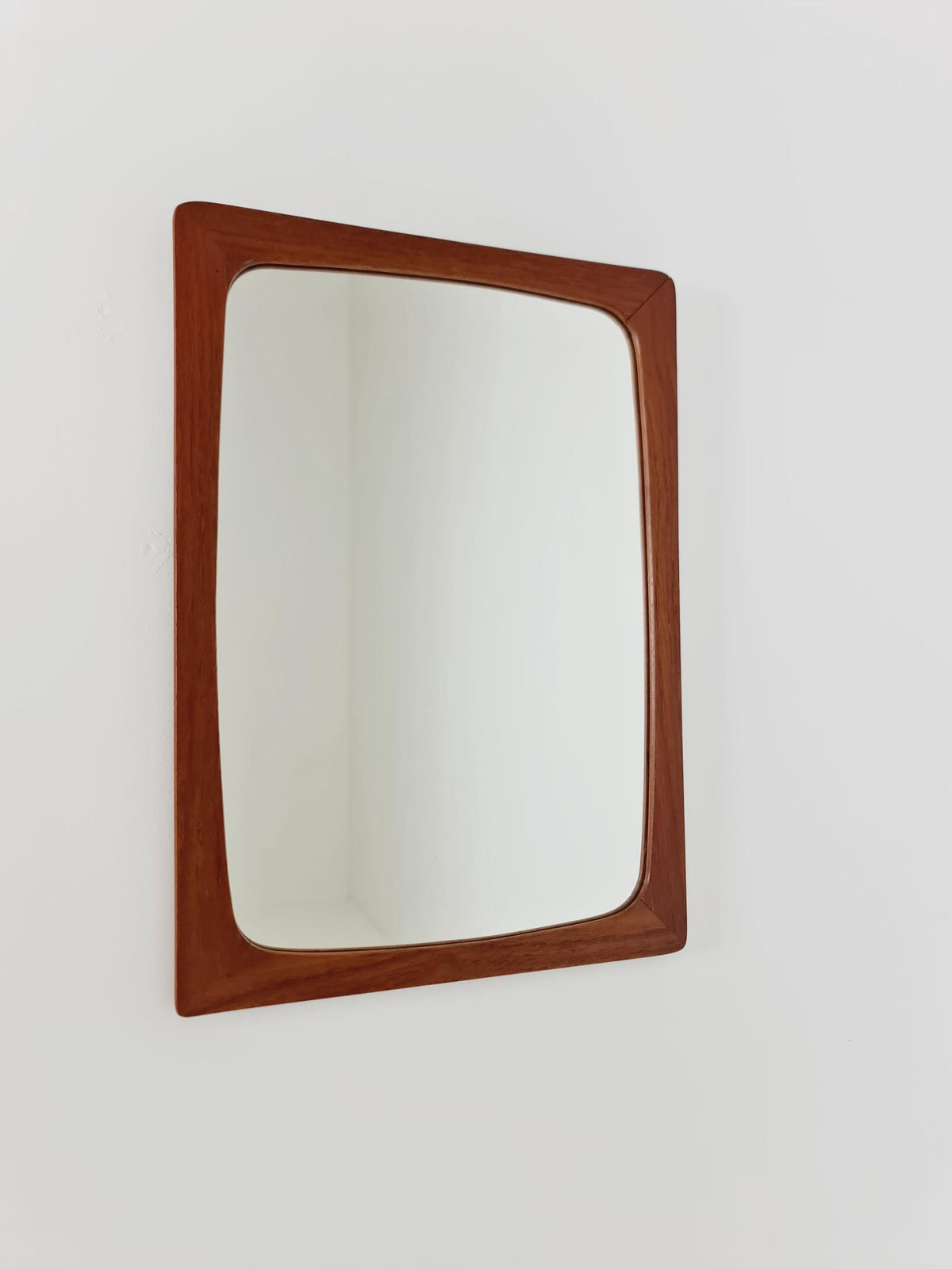 Small Dansih Teak mid-century Modern wall-mounted mirror, 1950s