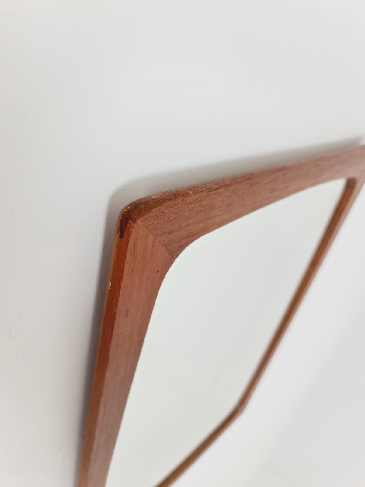 Small Dansih Teak mid-century Modern wall-mounted mirror, 1950s