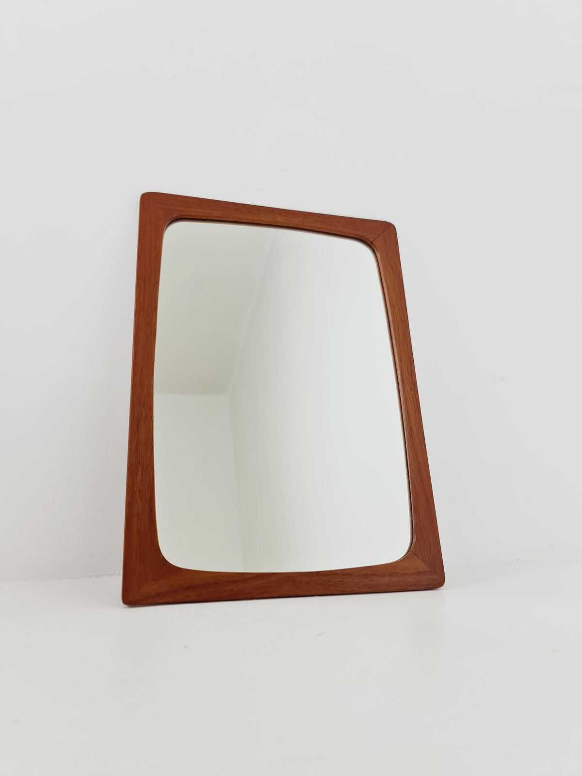 Small Dansih Teak mid-century Modern wall-mounted mirror, 1950s