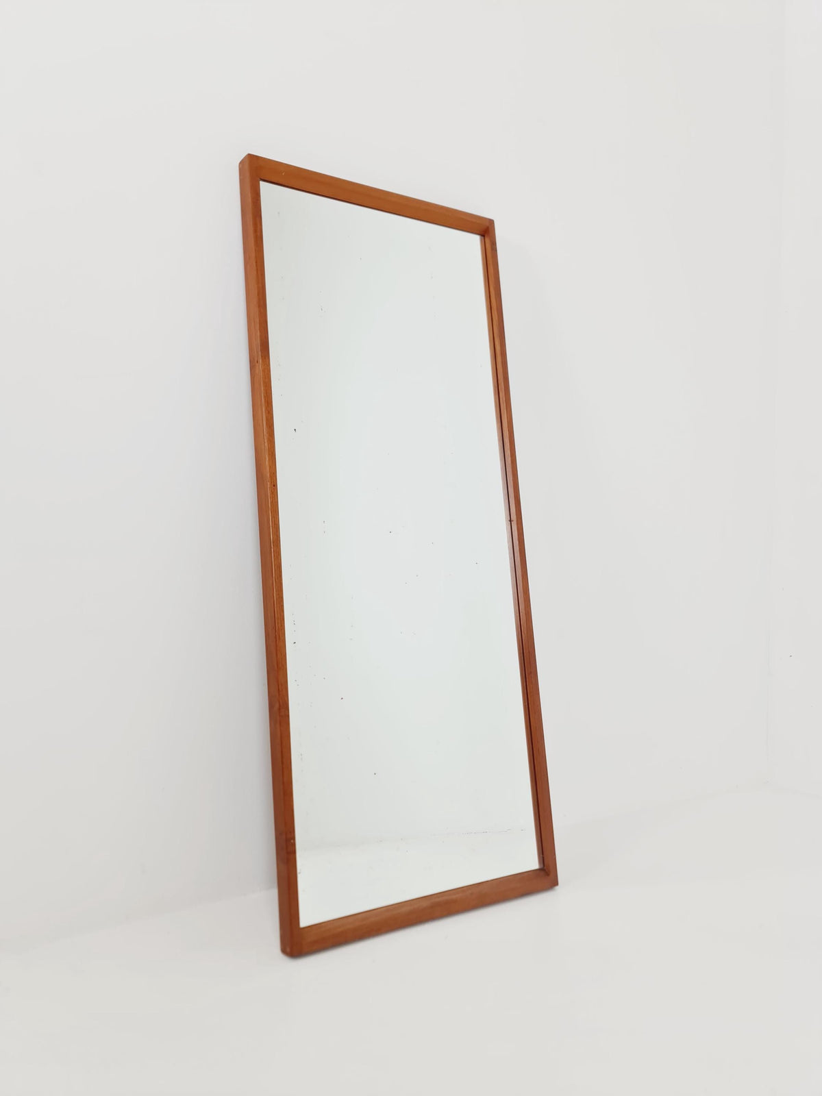 Teak Danish mid-century Modern wall-mounted mirror By Aksel Kjersgaard , 1960s