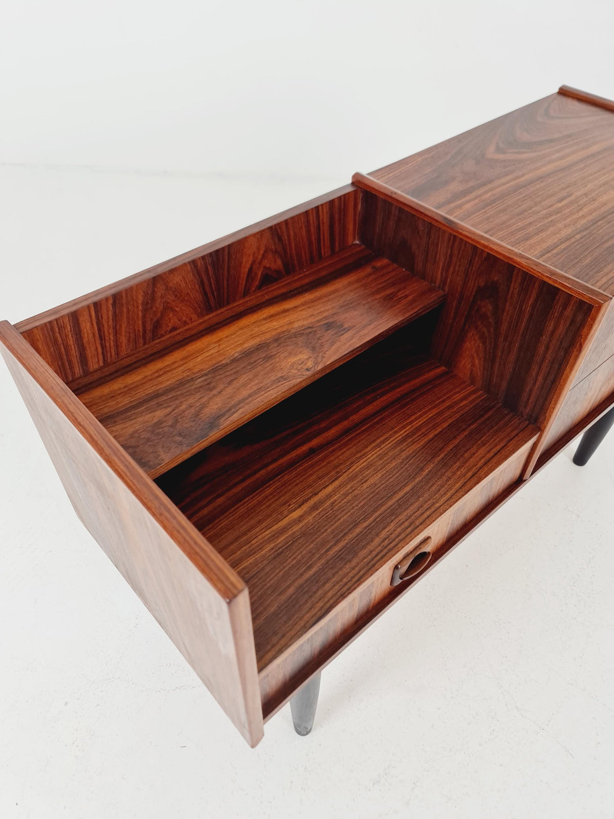 Mid-Century Modern Rosewood Entryway Console Table & Drawer Unit | Danish Design Telephone Bench 1960s