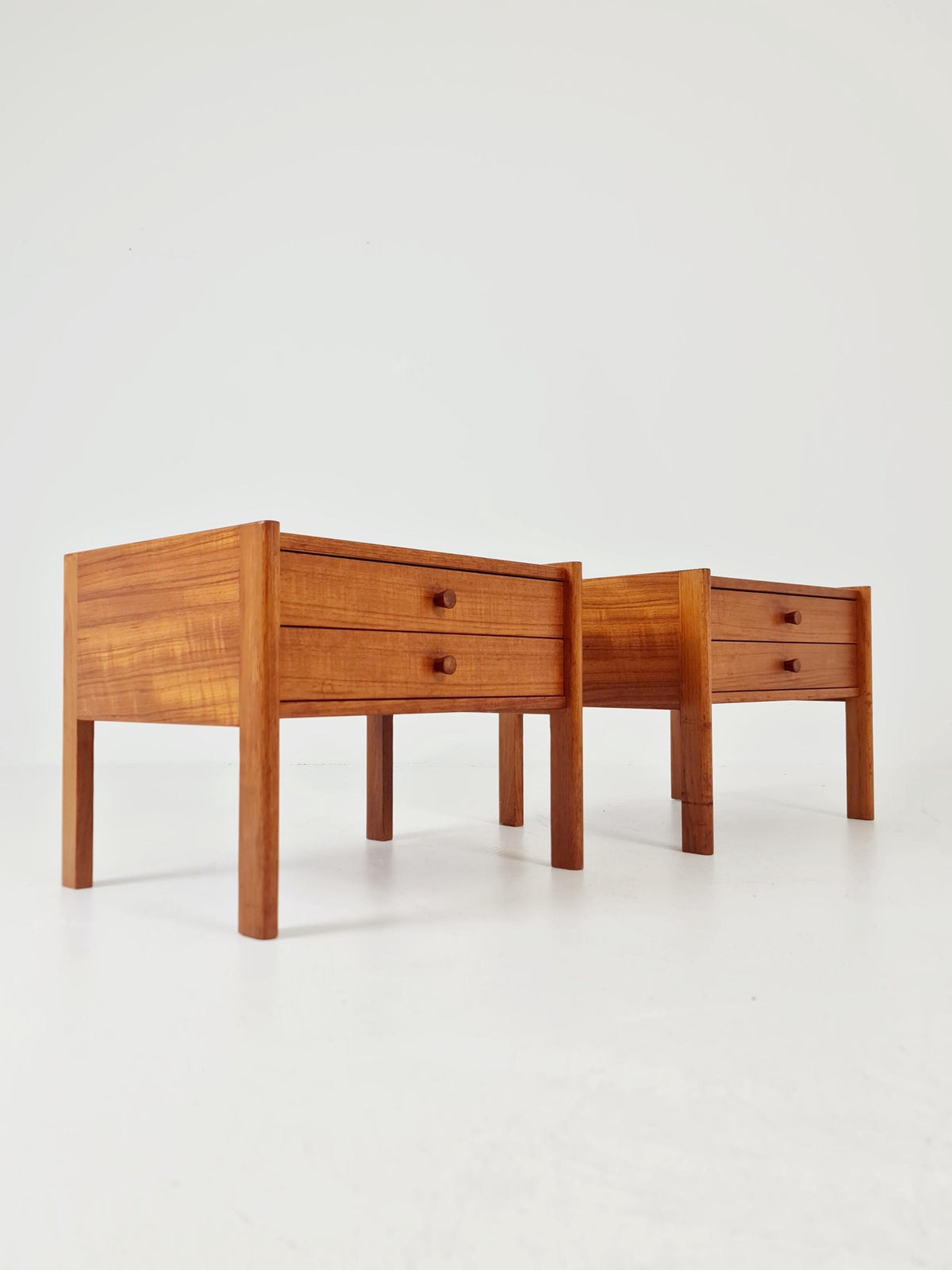 Mid century Danish teak side tables/ Bedside tables/ Nightstands, Denmark, 1960s, set of 2