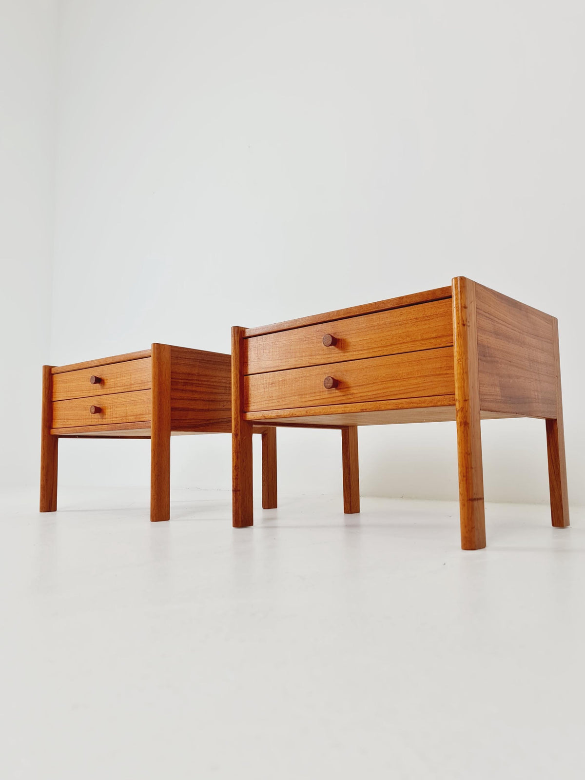 Mid century Danish teak side tables/ Bedside tables/ Nightstands, Denmark, 1960s, set of 2