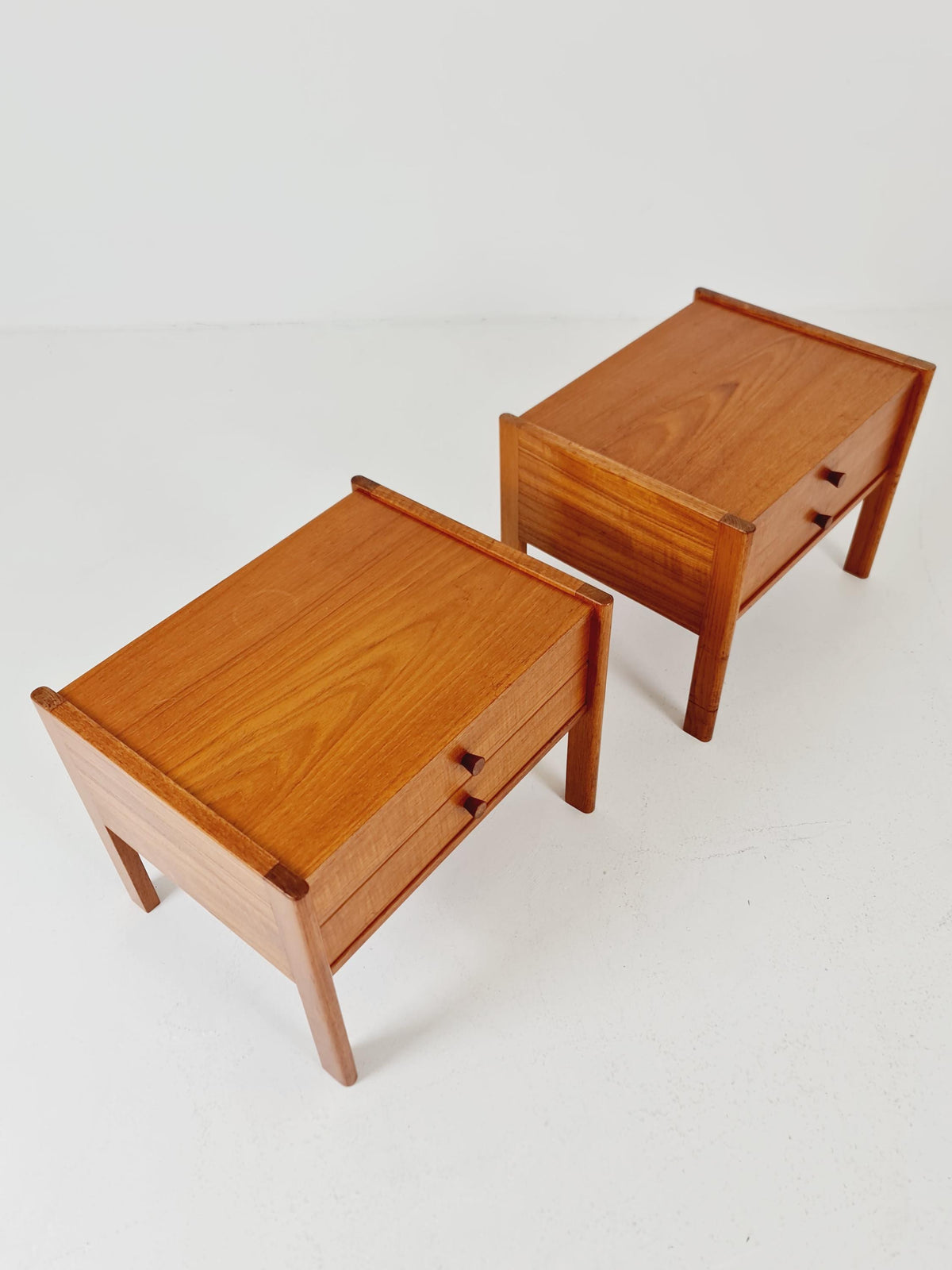 Mid century Danish teak side tables/ Bedside tables/ Nightstands, Denmark, 1960s, set of 2