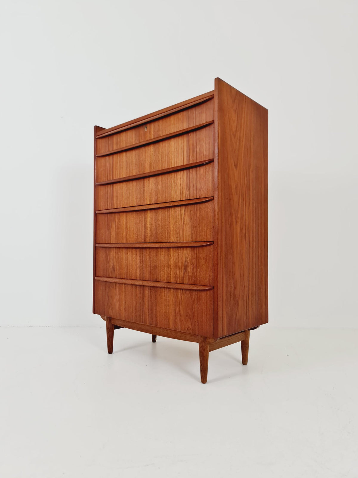 Midcentury danish design chest of drawers tallboy 1960s