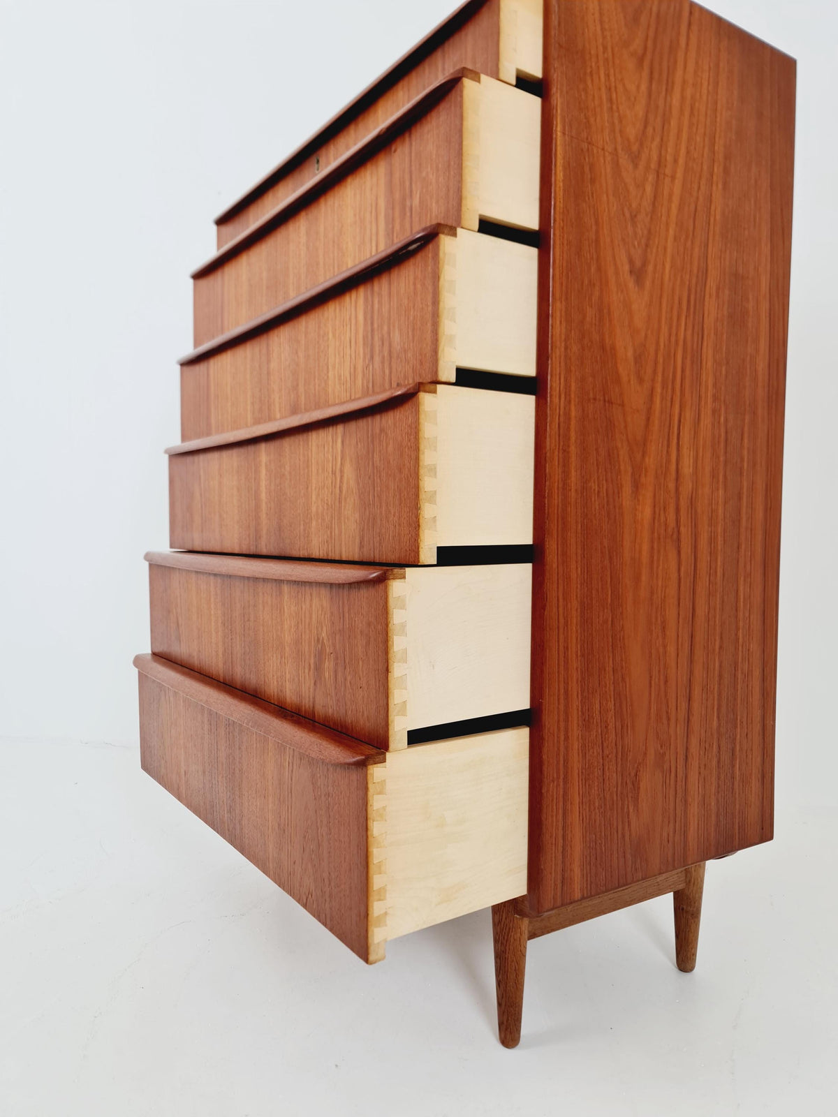 Midcentury danish design chest of drawers tallboy 1960s