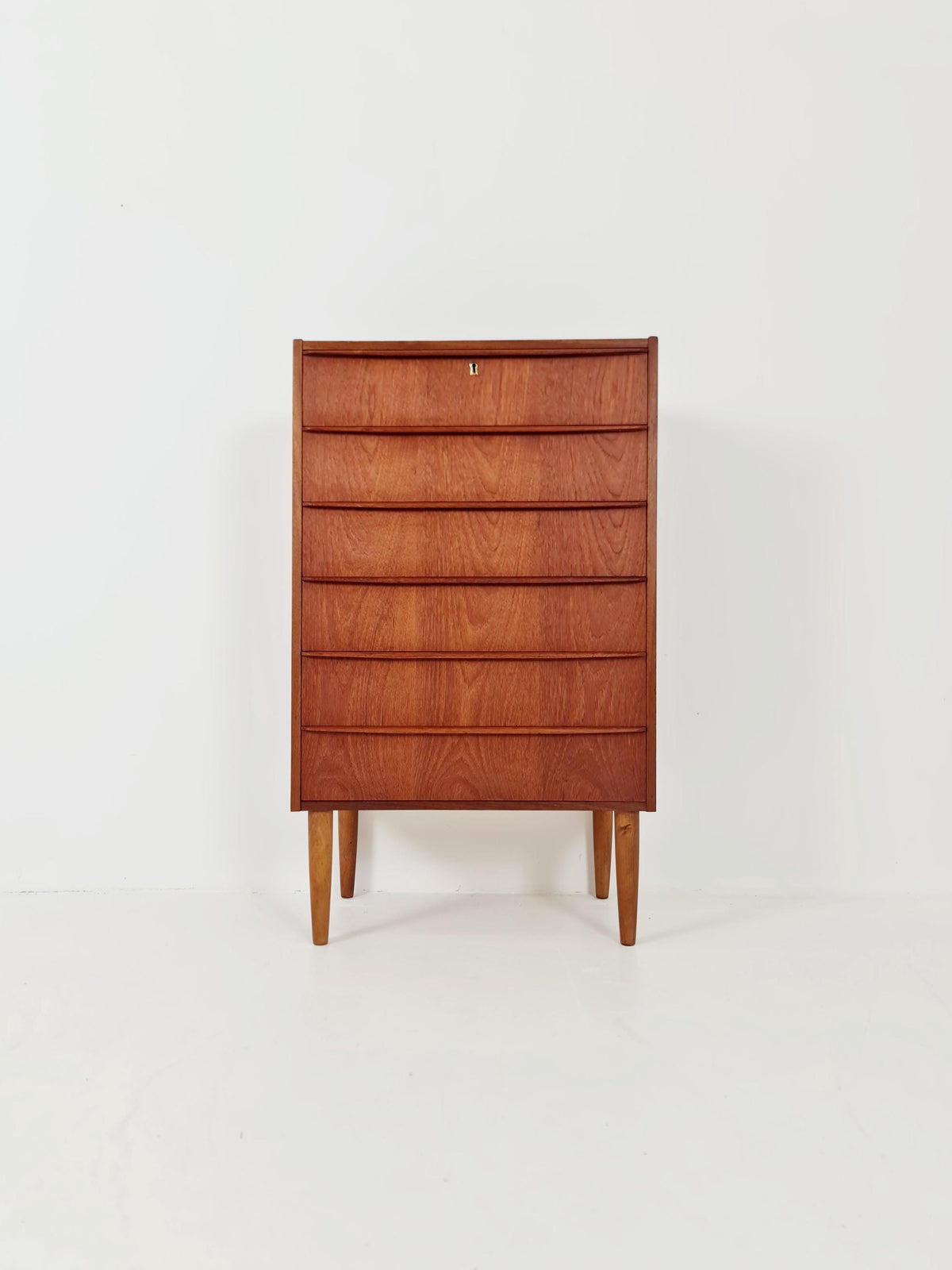 Midcentury danish design chest of drawers tallboy 1960s