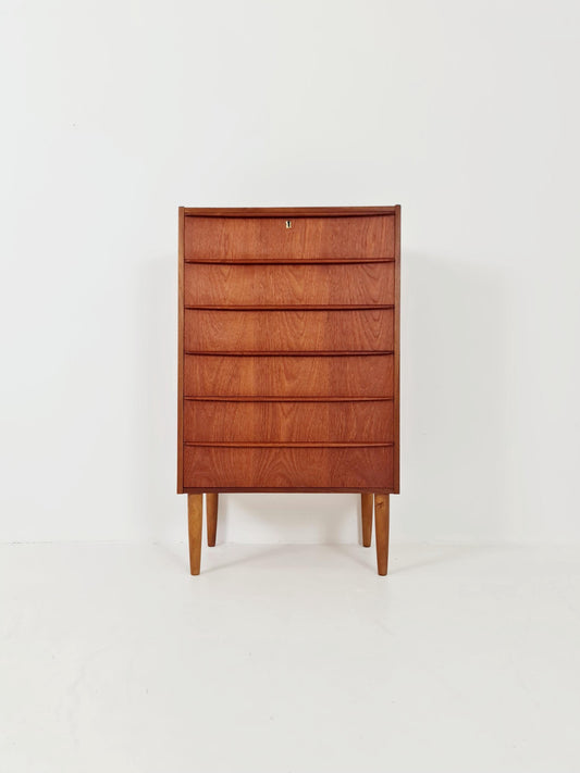 Midcentury danish design chest of drawers tallboy 1960s