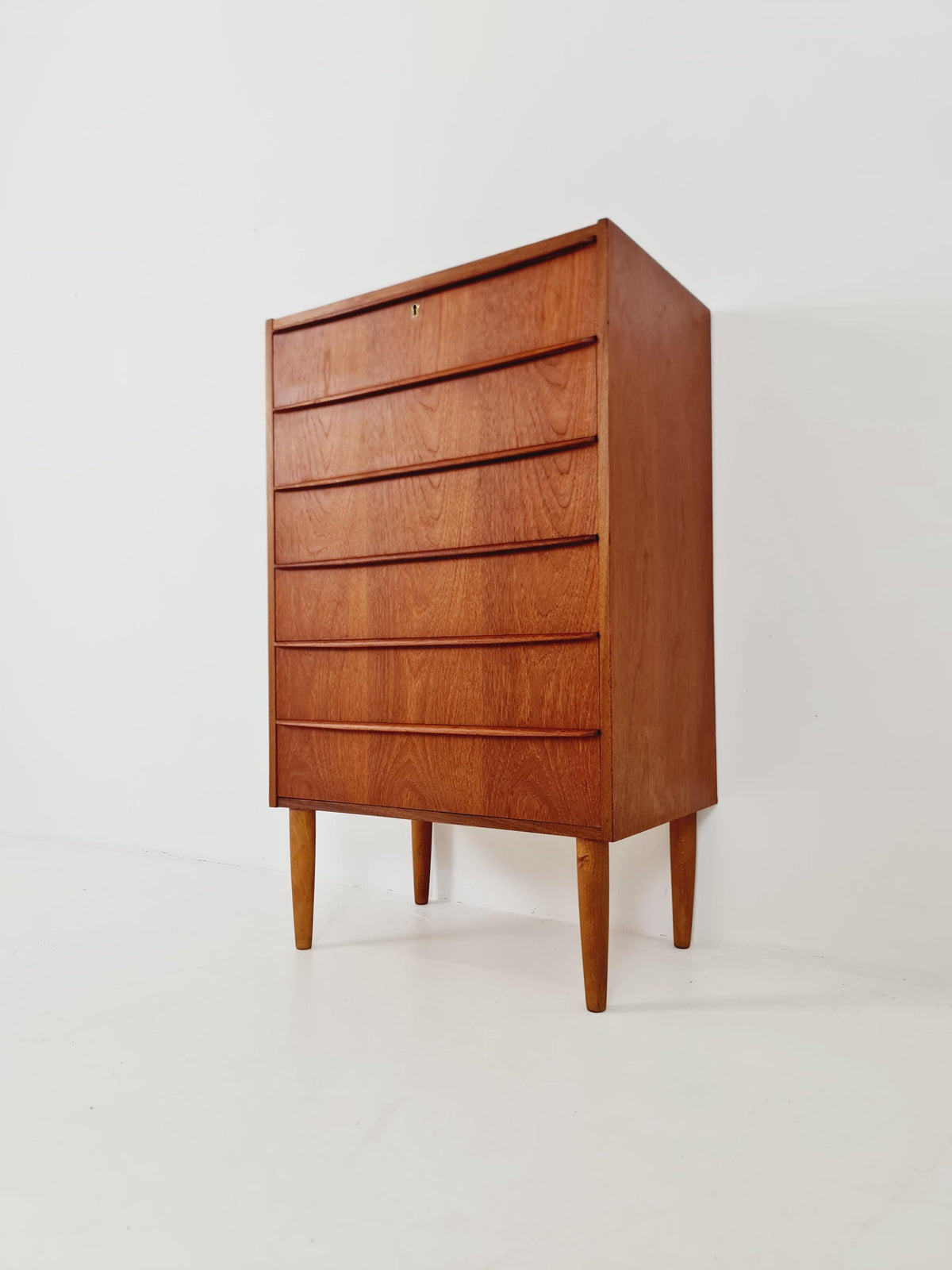 Midcentury danish design chest of drawers tallboy 1960s
