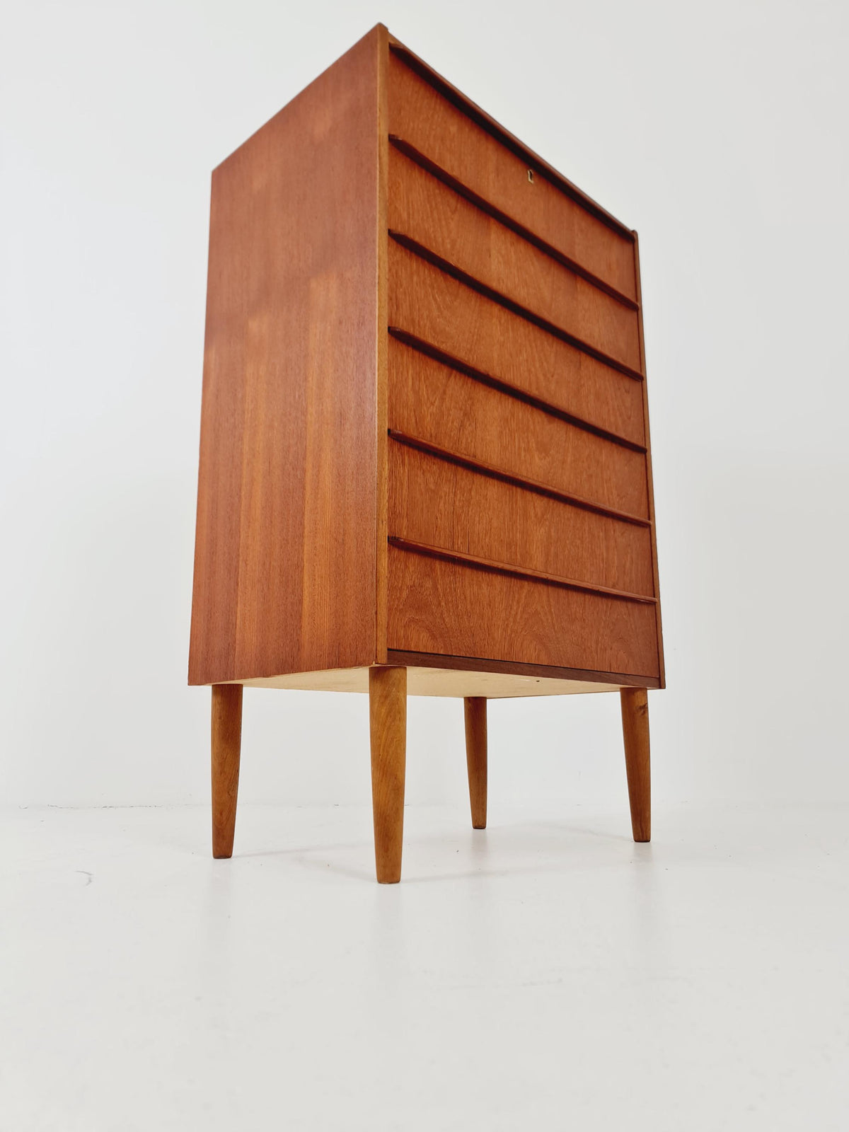 Midcentury danish design chest of drawers tallboy 1960s