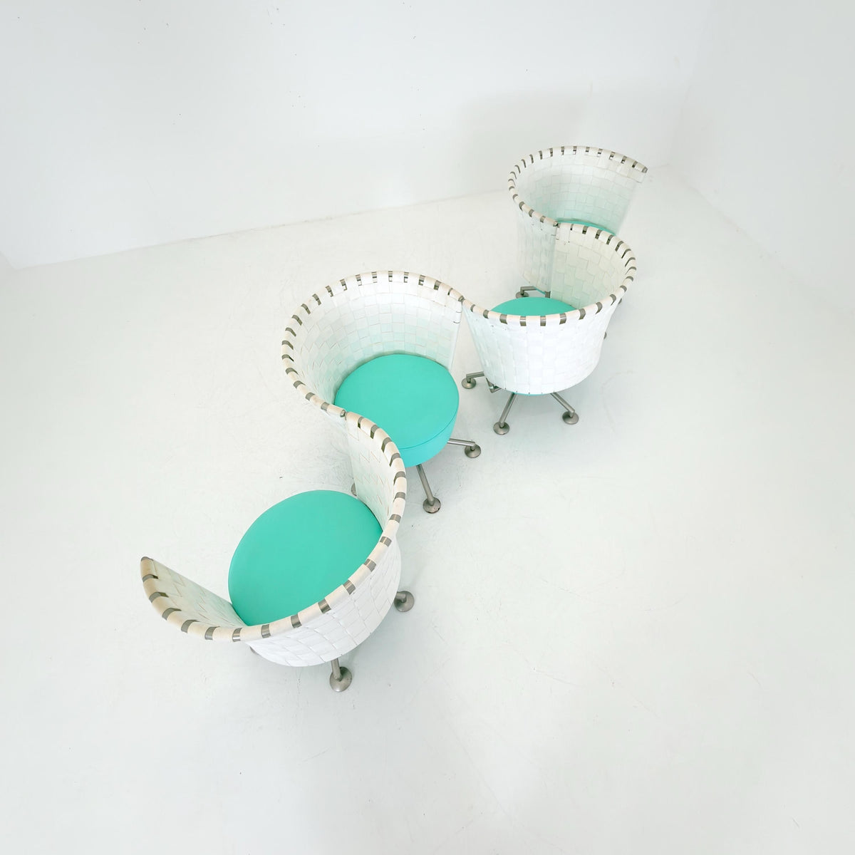 Set of 4 Mid century modern Peter Maly Circus Lounge Chairs for COR Germany, 1990s