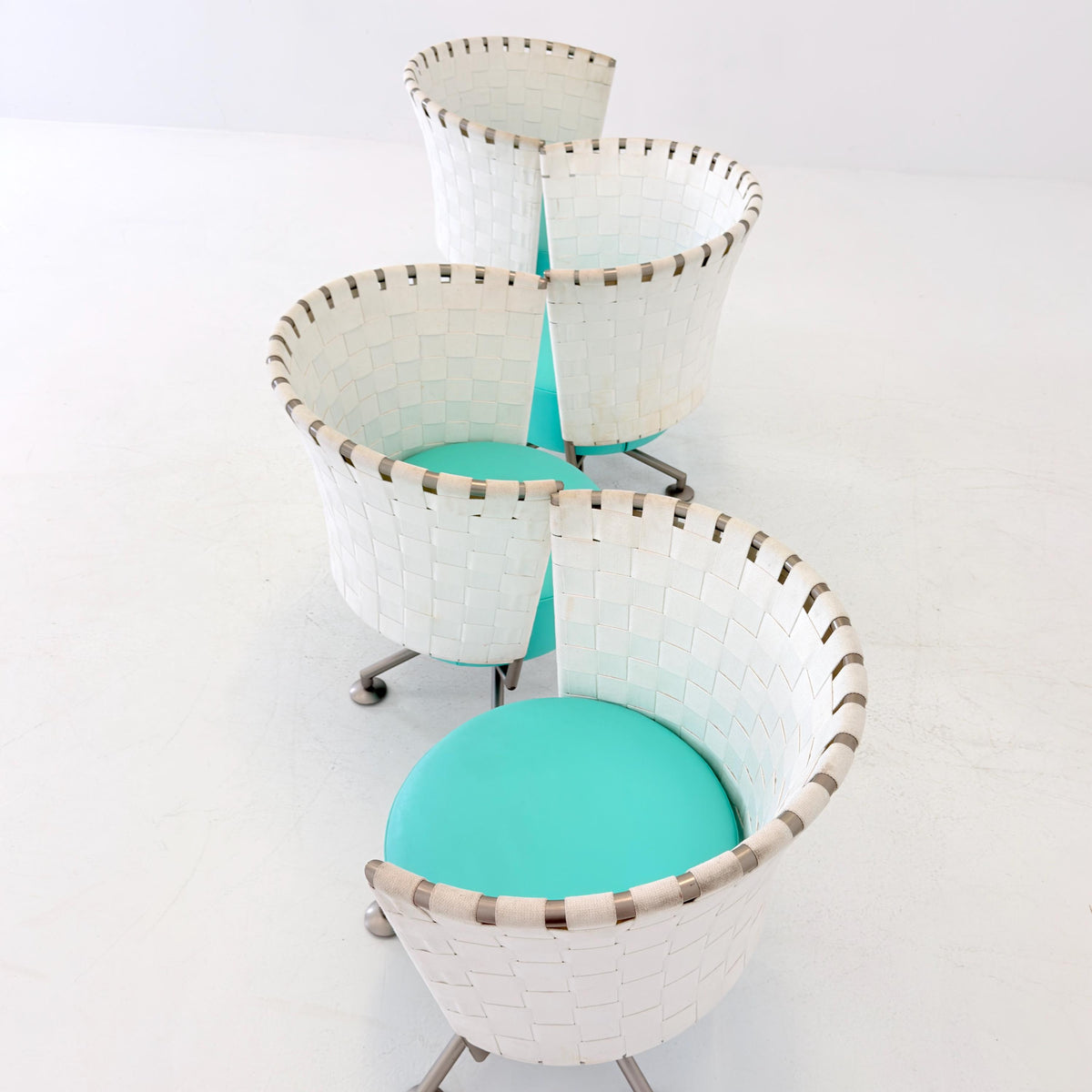 Set of 4 Mid century modern Peter Maly Circus Lounge Chairs for COR Germany, 1990s