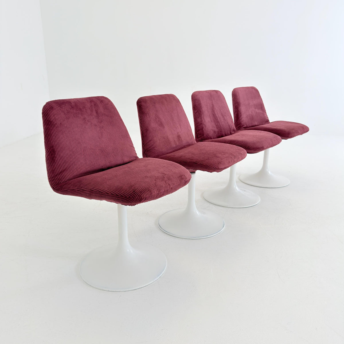 Set of 4 Vintage Vinga Tulip Dining Chairs, Space Age Design, Germany 1970s