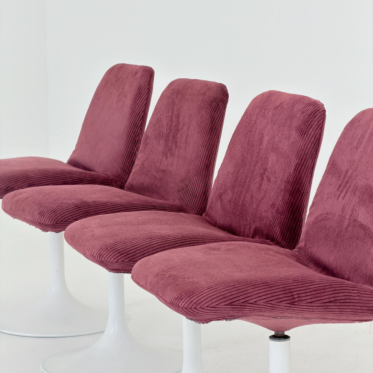 Set of 4 Vintage Vinga Tulip Dining Chairs, Space Age Design, Germany 1970s