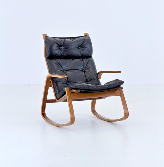 Rare Mid-Century Scandinavian Rocking Chair by Ingmar Relling for Westnofa, Norway, 1970s
