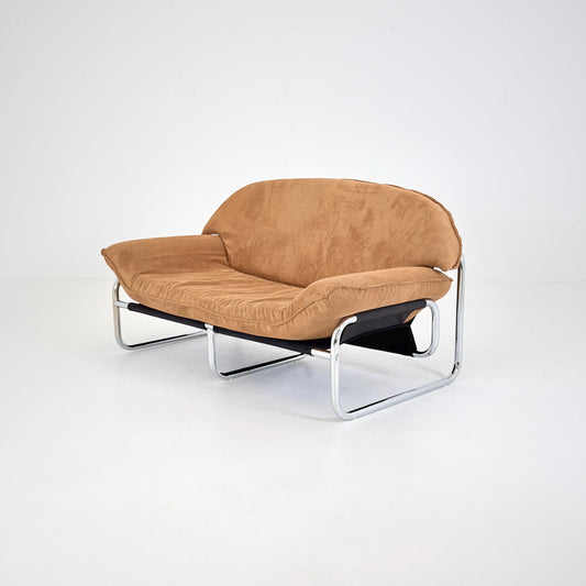 Mid century cognac cord sofa by Johan Bertil Häggström for Ikea 1980s Sweden
