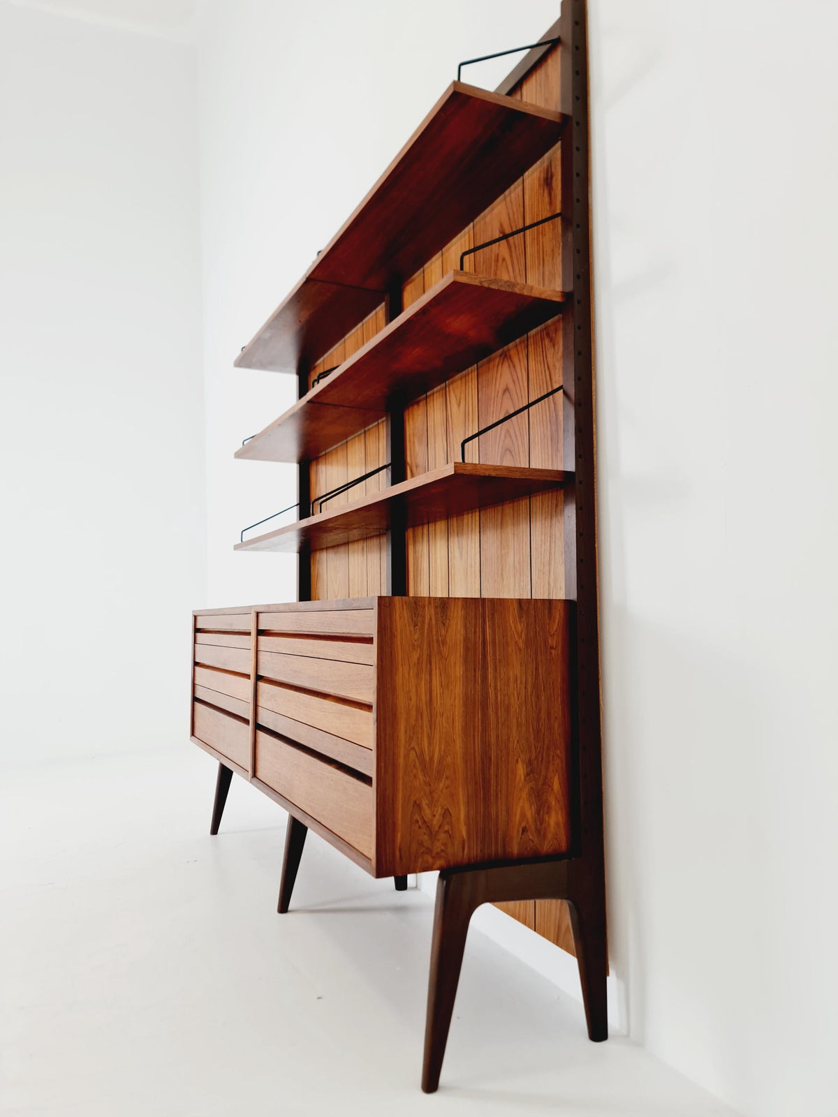 Ultra Rare Poul Cadovius Rosewood Wall Unit / Shelving System (1960s) – Mid-Century Modern Danish Masterpiece