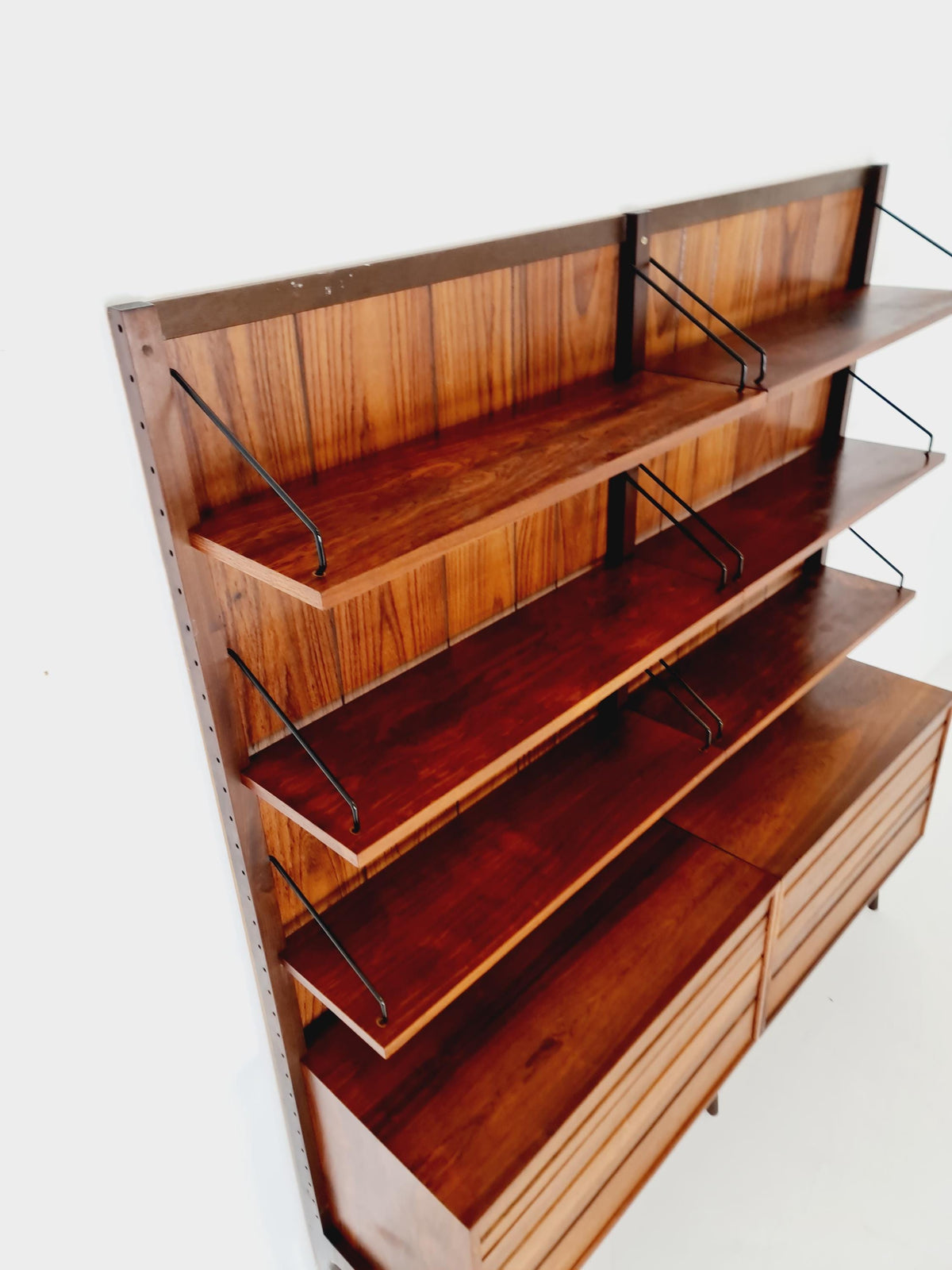 Ultra Rare Poul Cadovius Rosewood Wall Unit / Shelving System (1960s) – Mid-Century Modern Danish Masterpiece