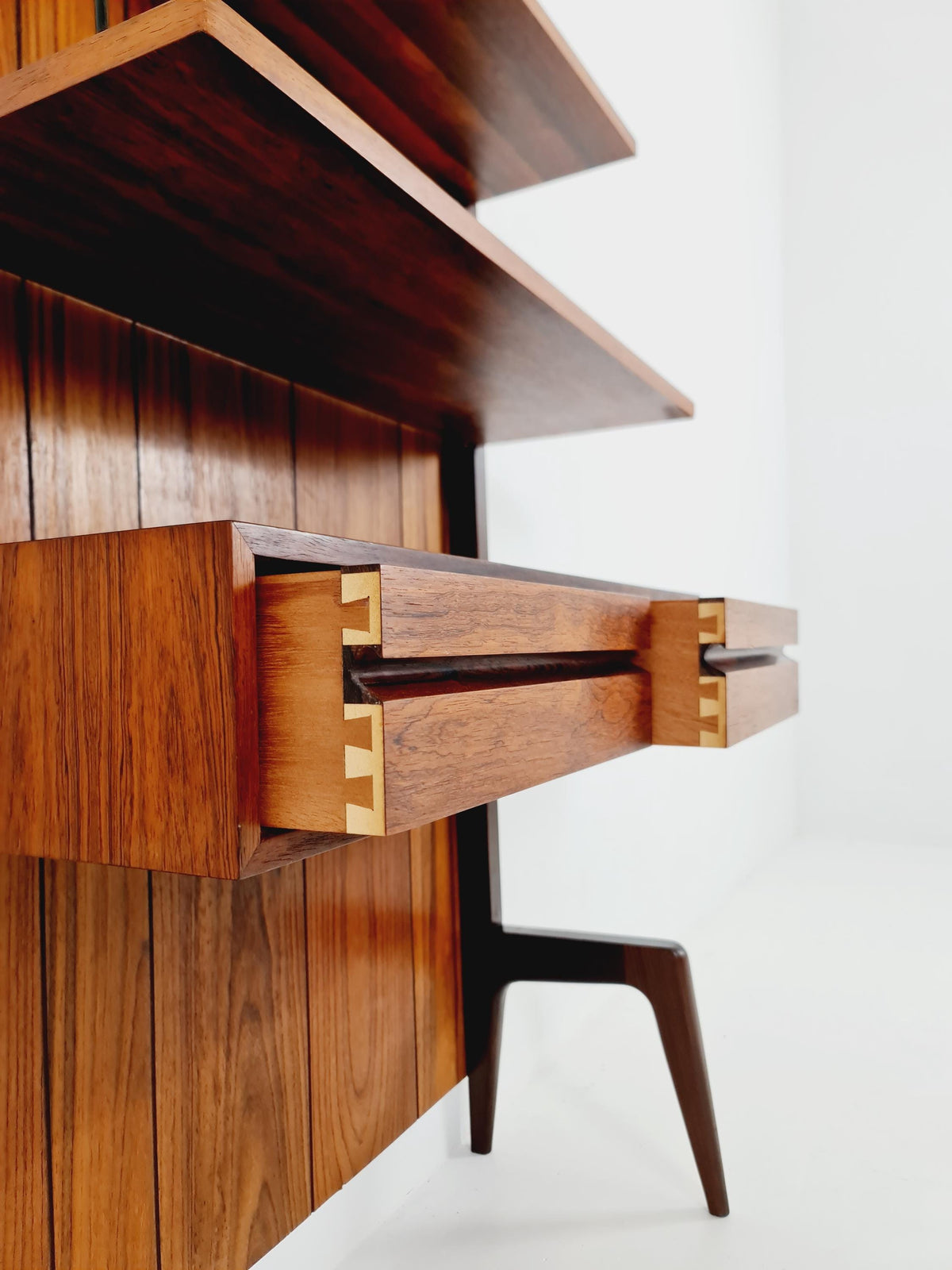 Ultra Rare Poul Cadovius Rosewood Wall Unit / Shelving System (1960s) – Mid-Century Modern Danish Masterpiece