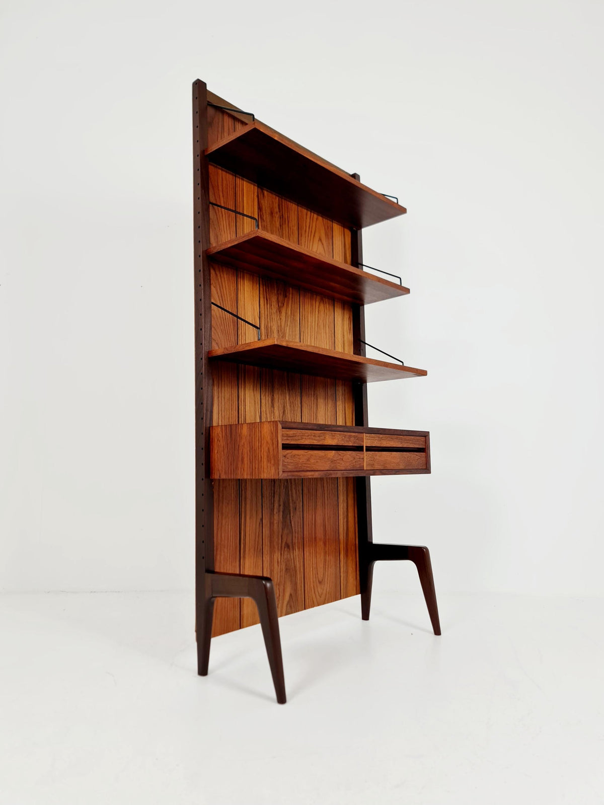 Ultra Rare Poul Cadovius Rosewood Wall Unit / Shelving System (1960s) – Mid-Century Modern Danish Masterpiece