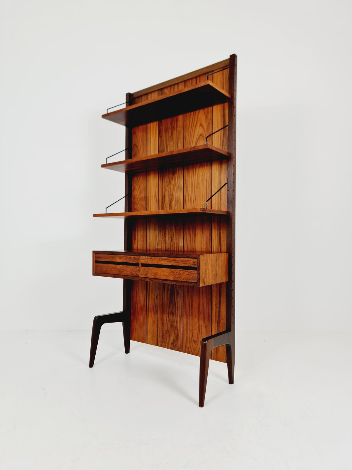 Ultra Rare Poul Cadovius Rosewood Wall Unit / Shelving System (1960s) – Mid-Century Modern Danish Masterpiece